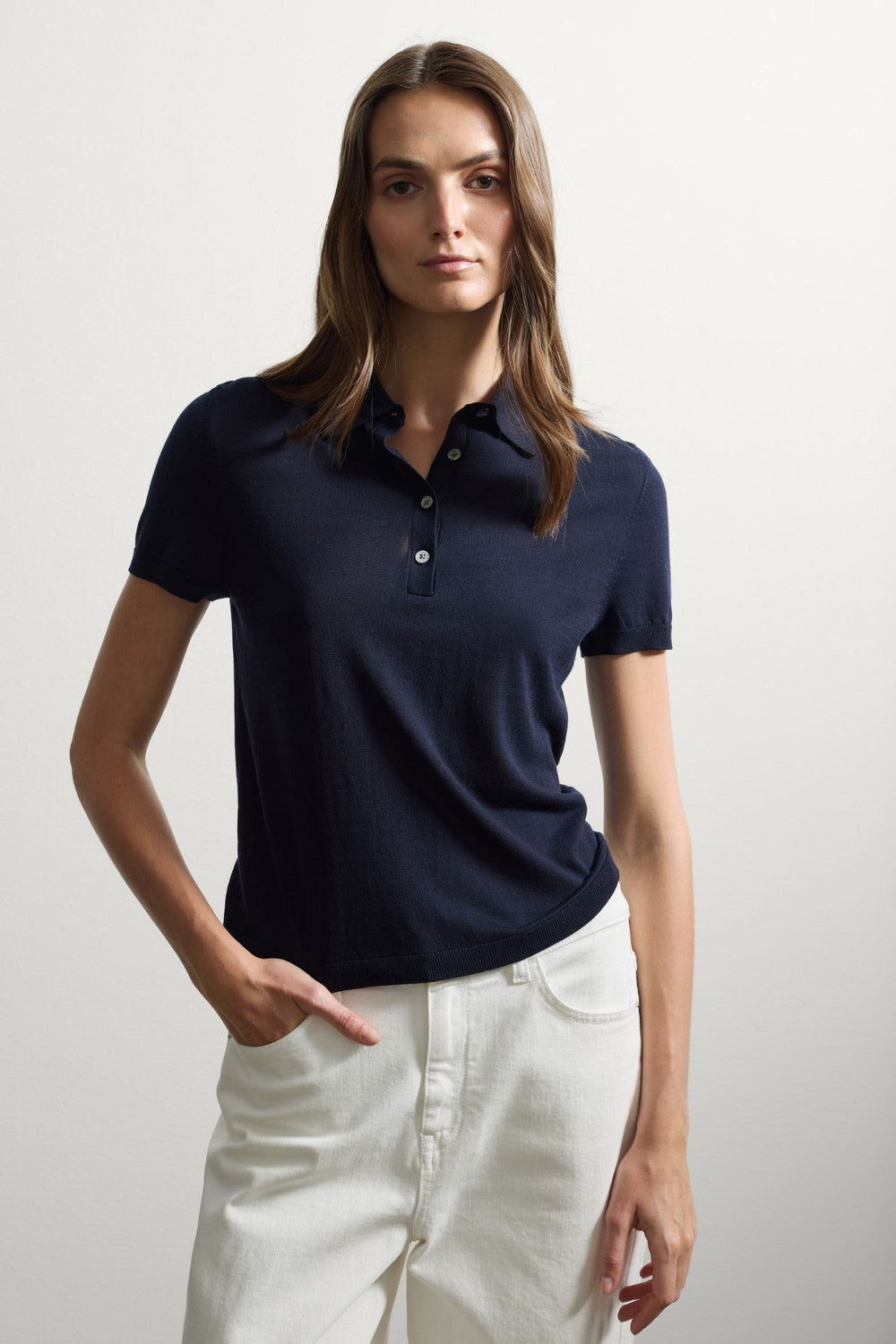 Tricou Guler STEFANEL de Dama IMBRACAMINTE STEFANEL Albastru XS 805314567145
