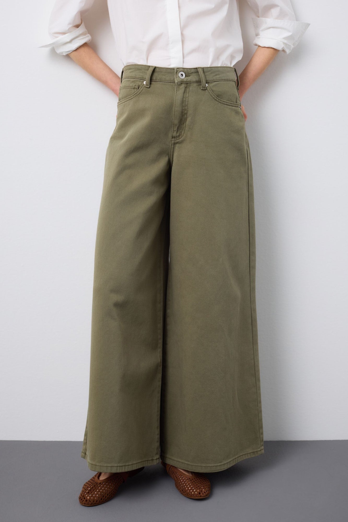 Pantaloni Denim STEFANEL de dama IMBRACAMINTE STEFANEL Kaki 38 8059521480404