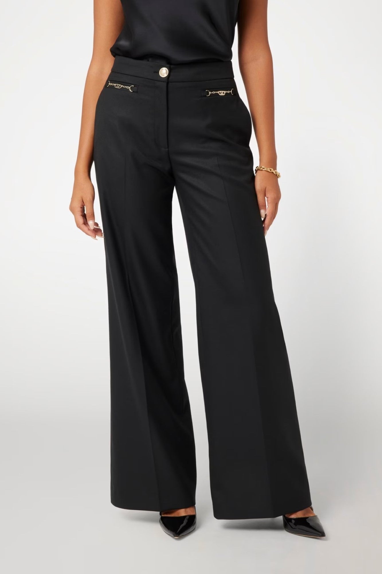 Pantaloni MARCIANO by GUESS  Din Amestec de Lana IMBRACAMINTE MARCIANO Negru 38 762540831693