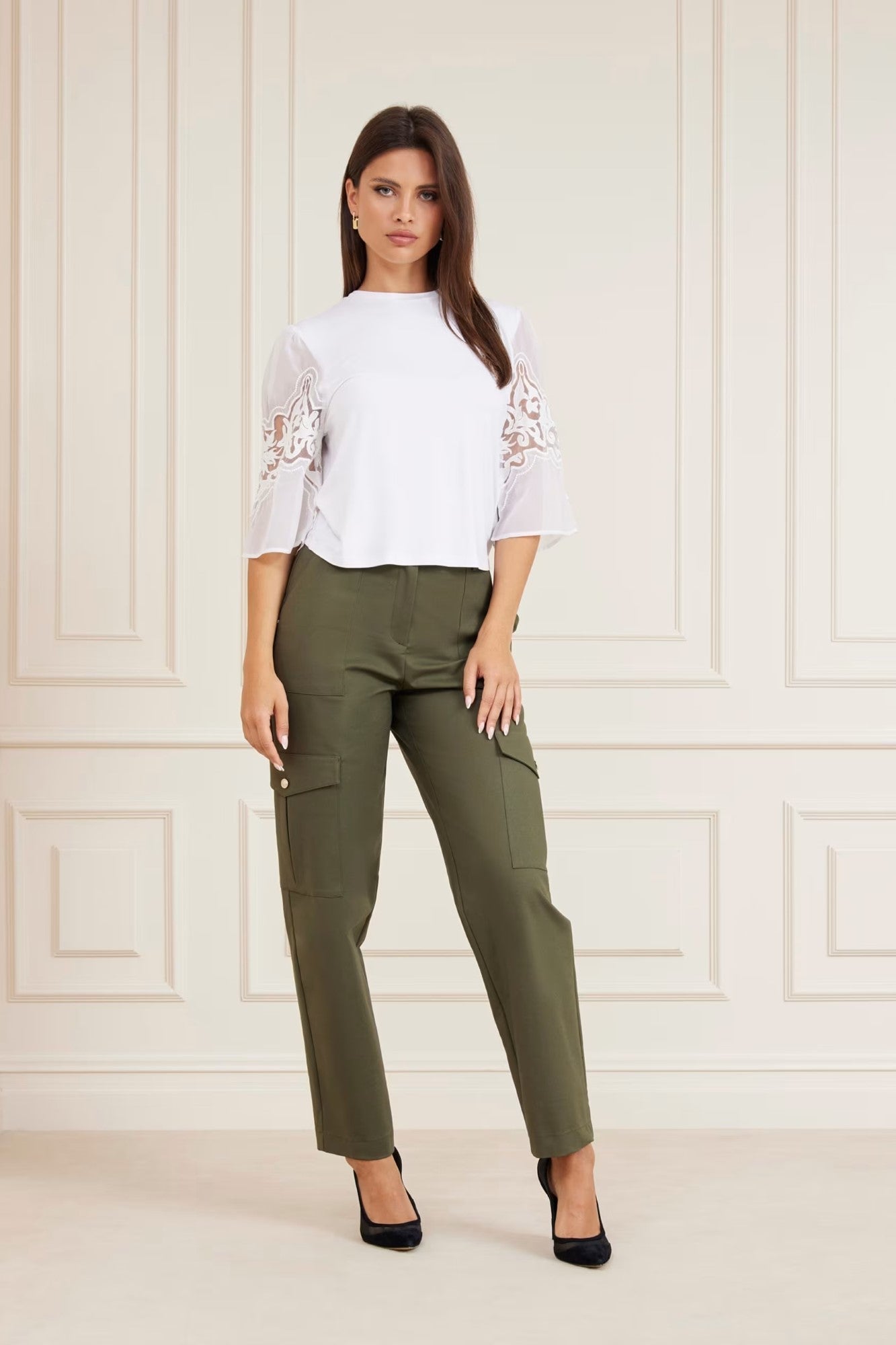 Pantaloni cargo dama MARCIANO by GUESS cu talie medie IMBRACAMINTE MARCIANO   