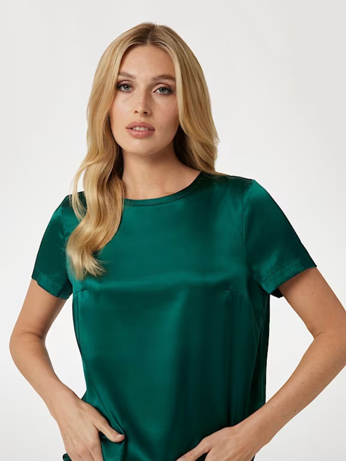 Bluza de dama MARCIANO by Guess din matase verde IMBRACAMINTE MARCIANO   