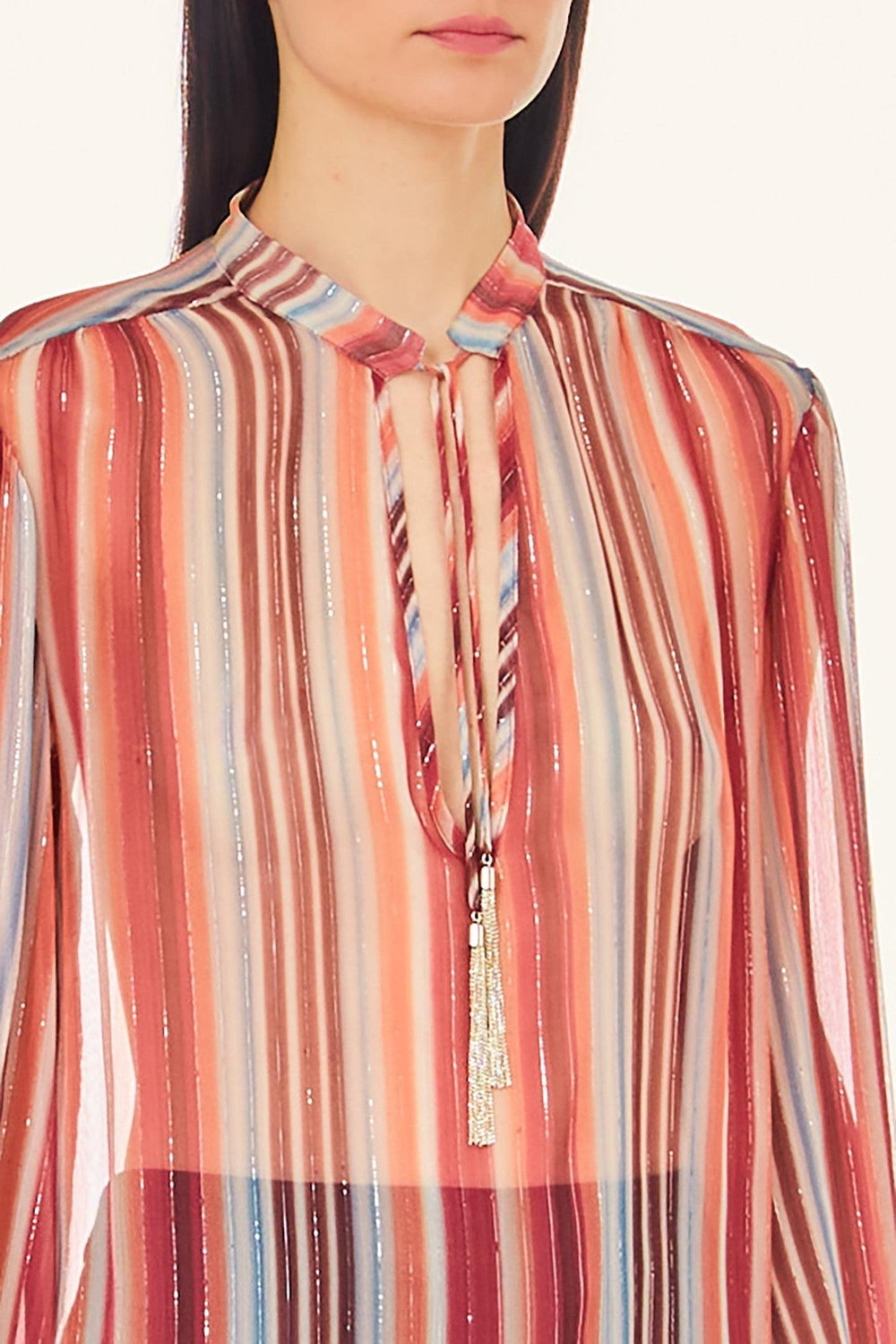 Camasa LIU JO de dama transparenta cu dungi IMBRACAMINTE LIU JO Multicolor 38 805494439729