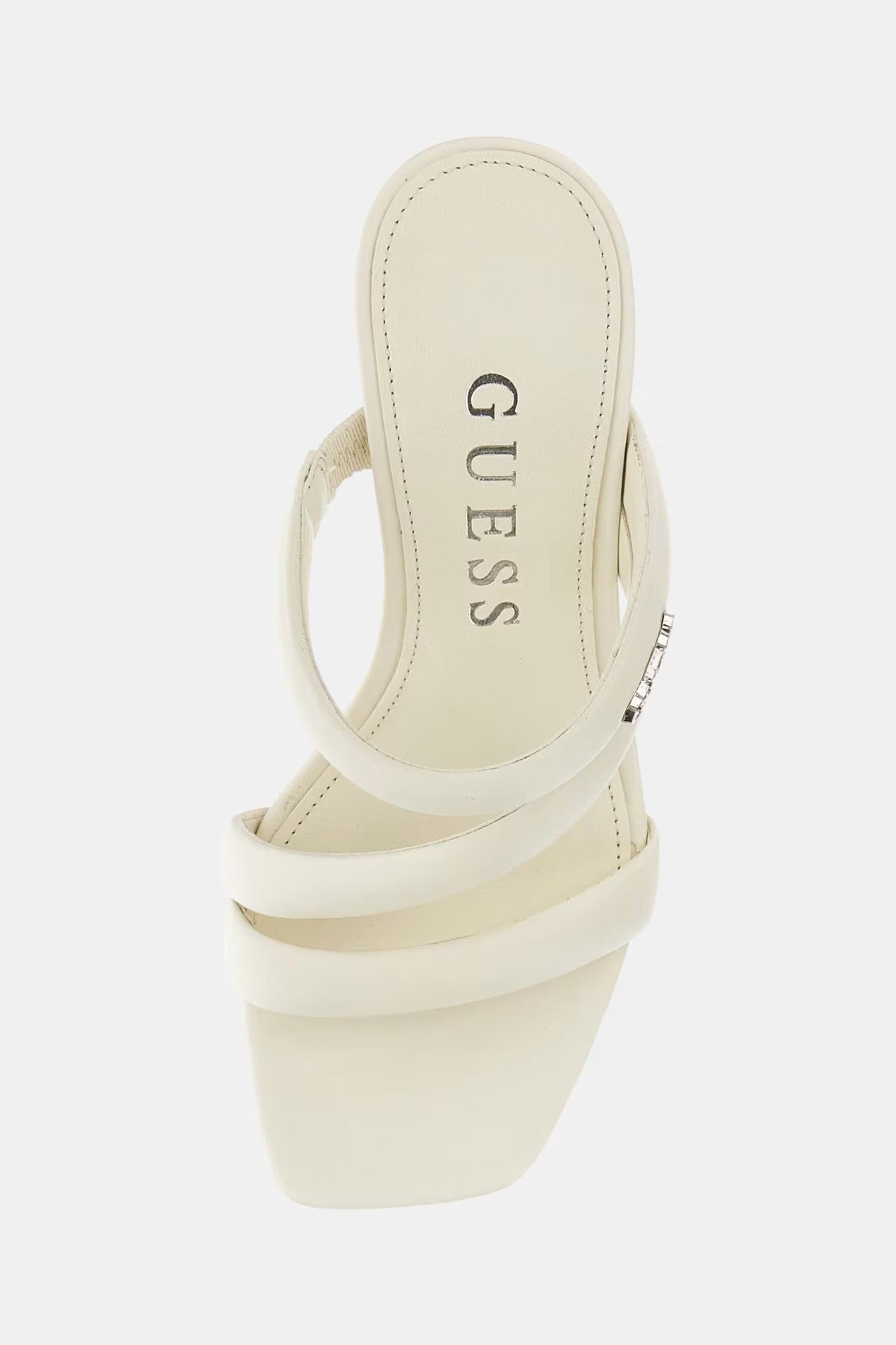 Sandale GUESS din piele cu tinte si logo metalic INCALTAMINTE GUESS   