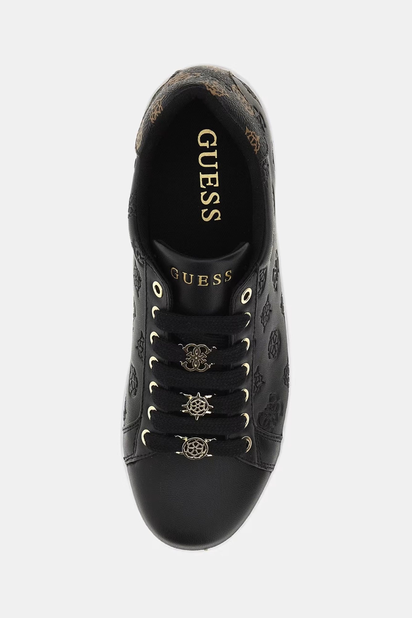 Pantofi sport GUESS cu logo si decoratiuni metalice pe siret INCALTAMINTE GUESS   