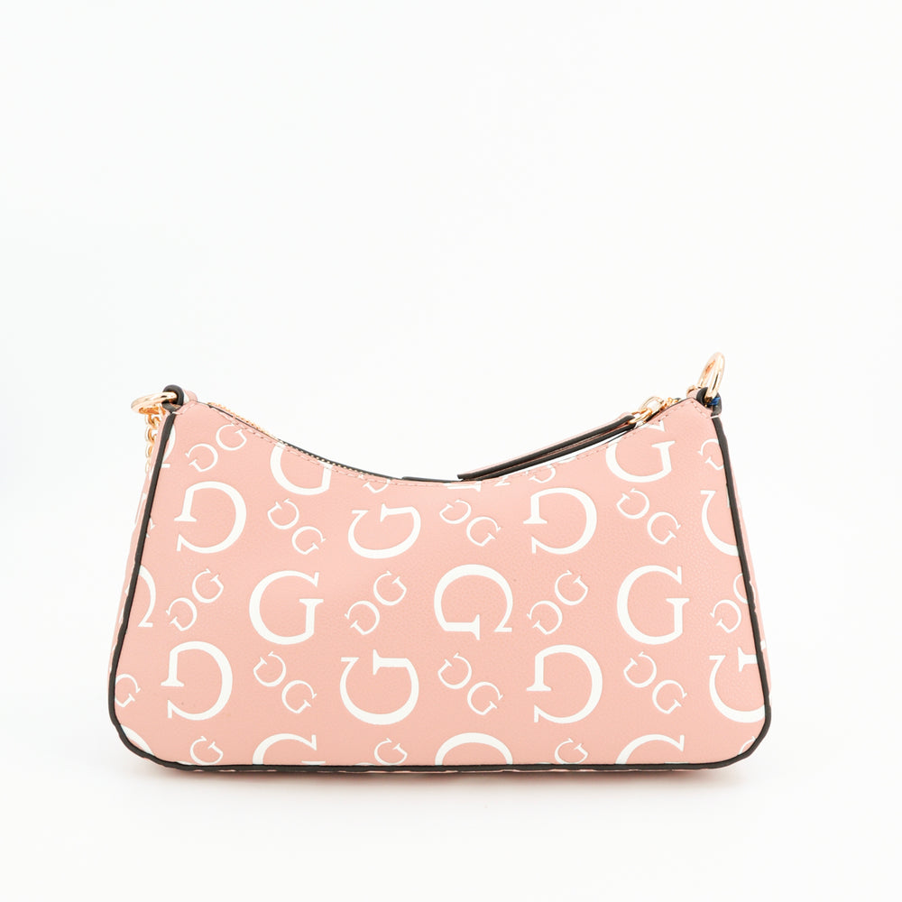 
                      
                        Geanta de umar GUESS cu lant auriu si model monogram GENTI GUESS   
                      
                    