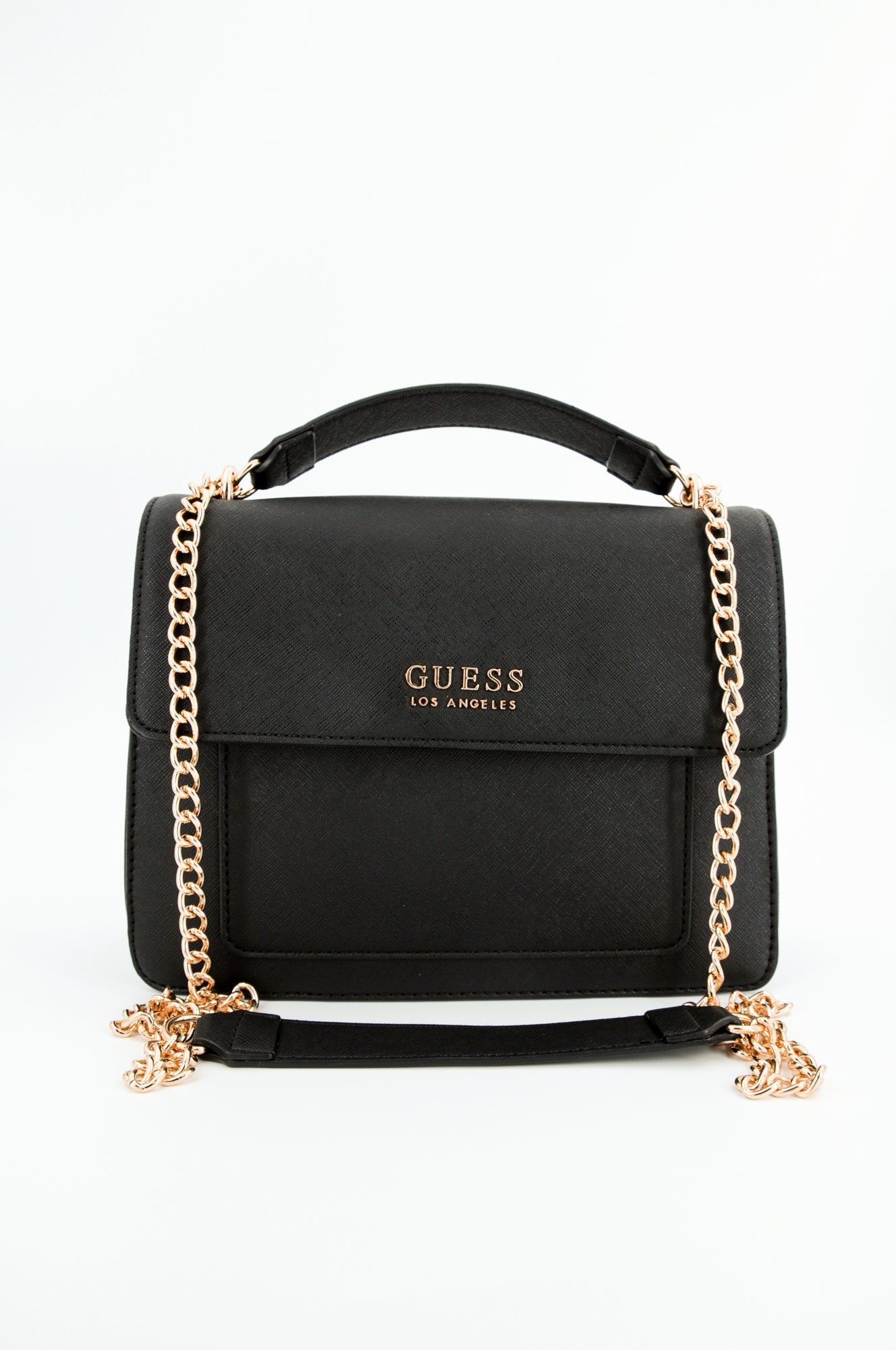 Geanta GUESS cu logo frontal GENTI GUESS Negru ONE 190231877189