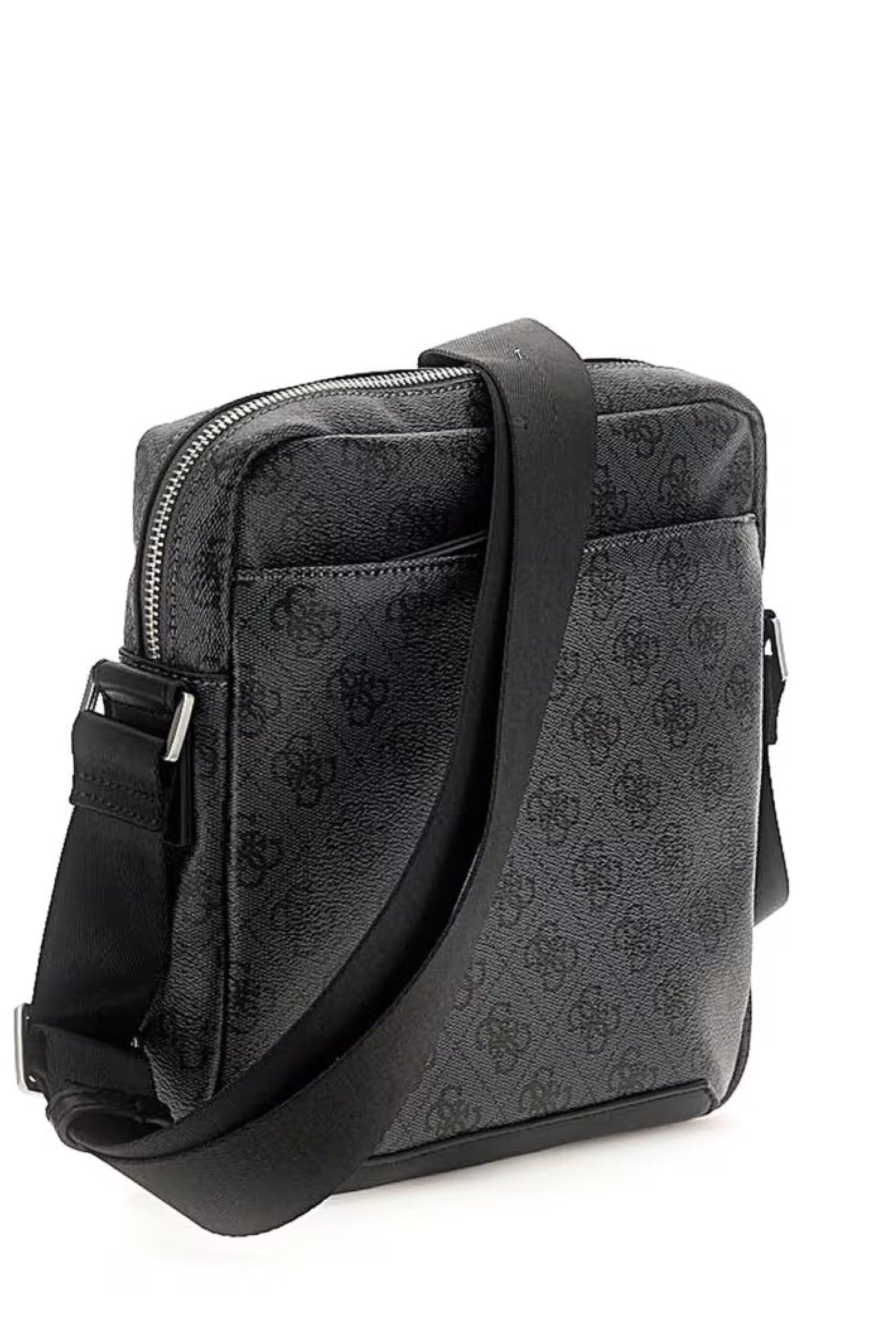 Crossbody GUESS cu imprimeu logo pe toata suprafata si logo metalic GENTI GUESS   