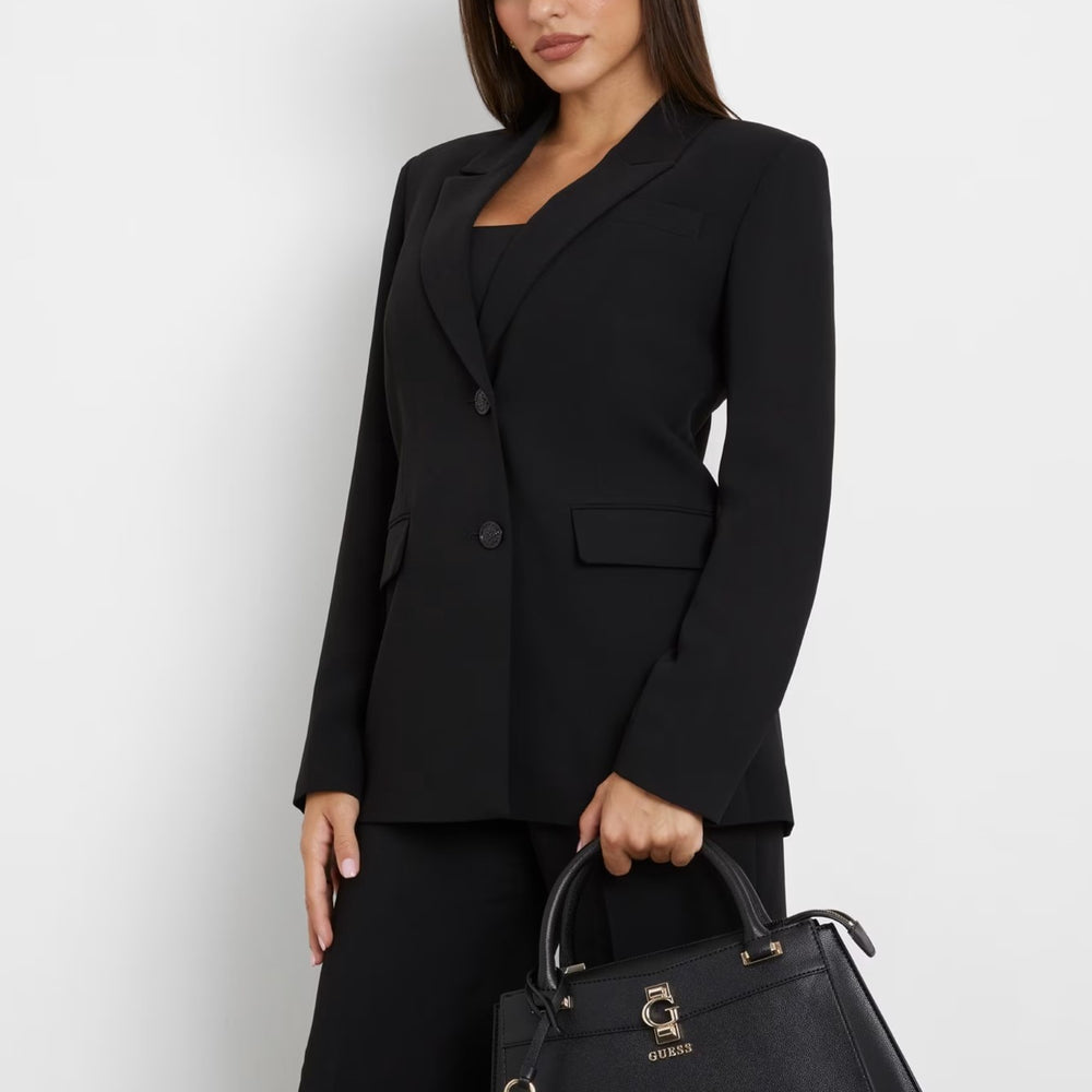 
                      
                        Geanta cu design GUESS structurat si detalii aurii GENTI GUESS Negru ONE 190231843405
                      
                    