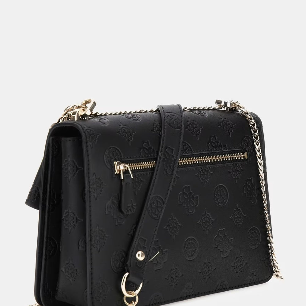 
                      
                        Geanta GUESS cu logo metalic si accesorii de culoare aurie GENTI GUESS   
                      
                    