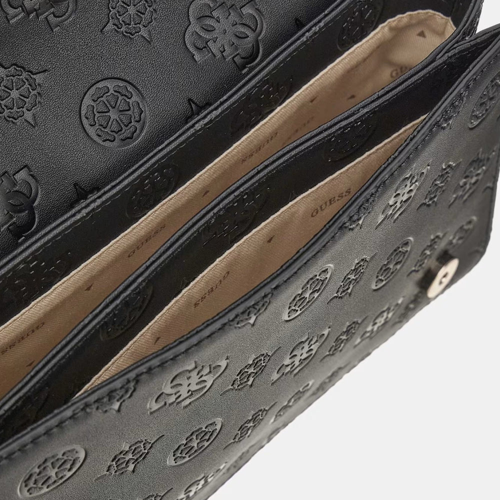 
                      
                        Geanta GUESS cu logo metalic si accesorii de culoare aurie GENTI GUESS   
                      
                    