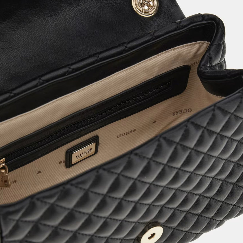 
                      
                        Geanta GUESS De Dama Cu Cusaturi In Romb Si Logo Metalic ACCESORII GUESS   
                      
                    