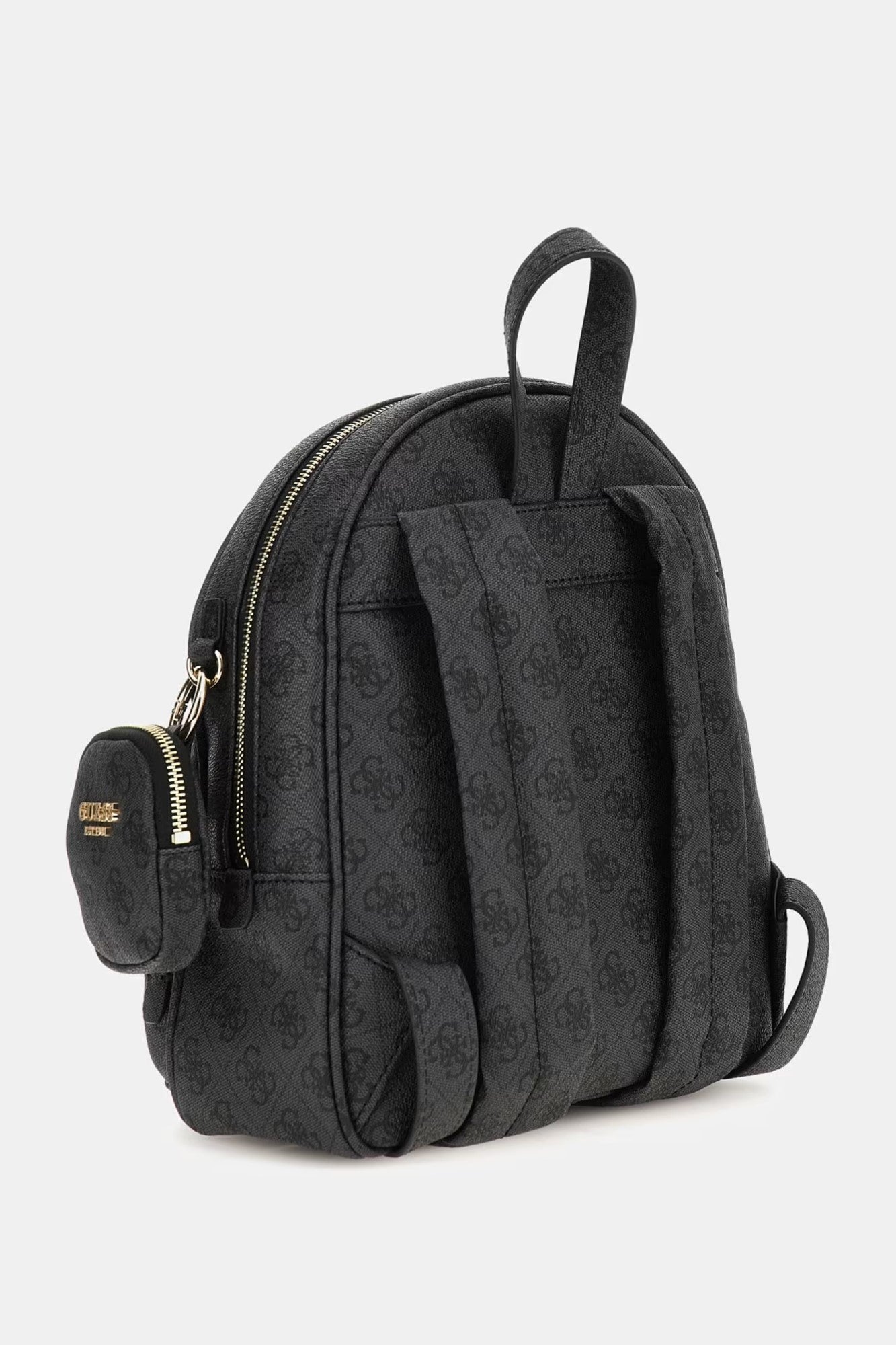 Rucsac GUESS negru cu model texturat si fermoare aurii GENTI GUESS   