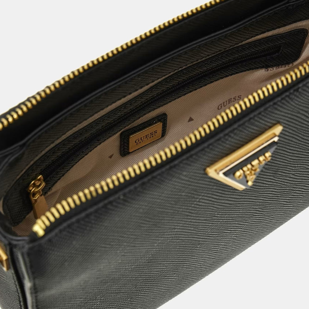 
                      
                        Geanta GUESS Mini Crossbody De Dama Cu Logo Metalic Si Fermoar Auriu ACCESORII GUESS   
                      
                    