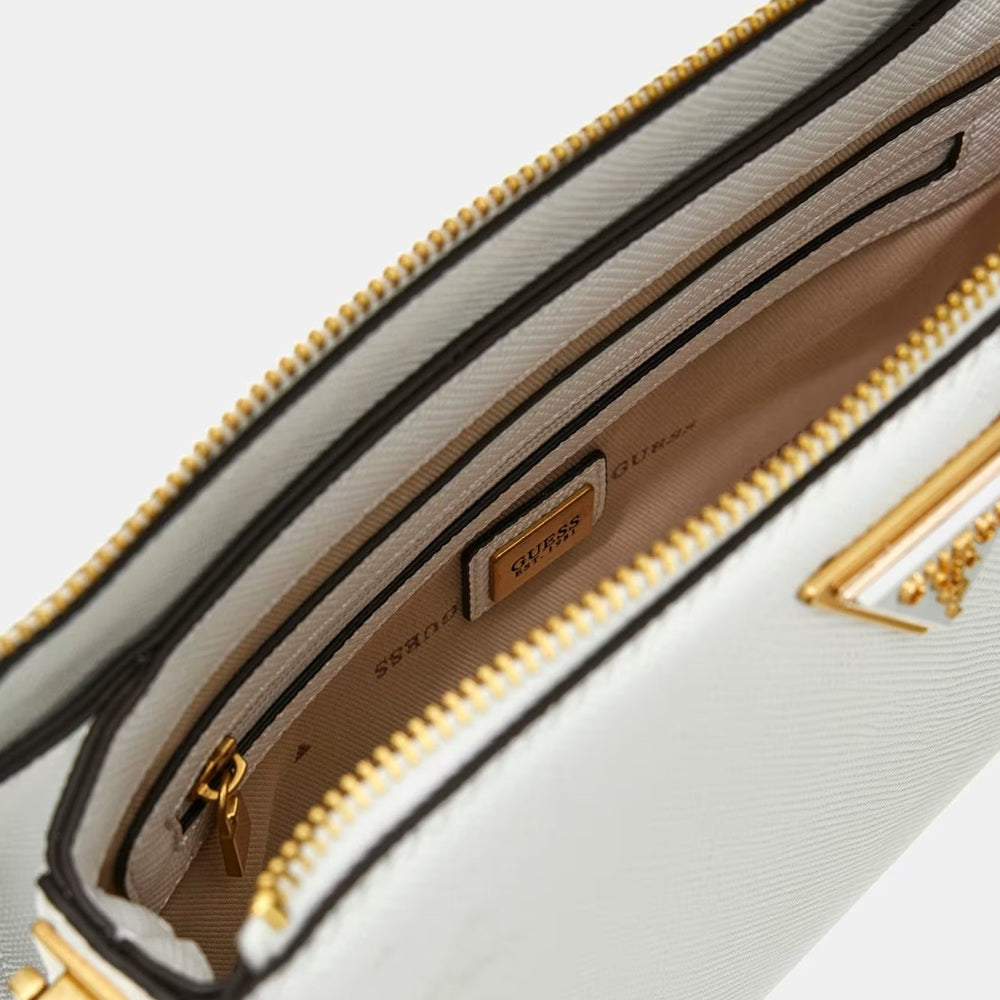 
                      
                        Geanta GUESS Mini Crossbody De Dama Cu Logo Metalic Si Fermoar Auriu ACCESORII GUESS   
                      
                    