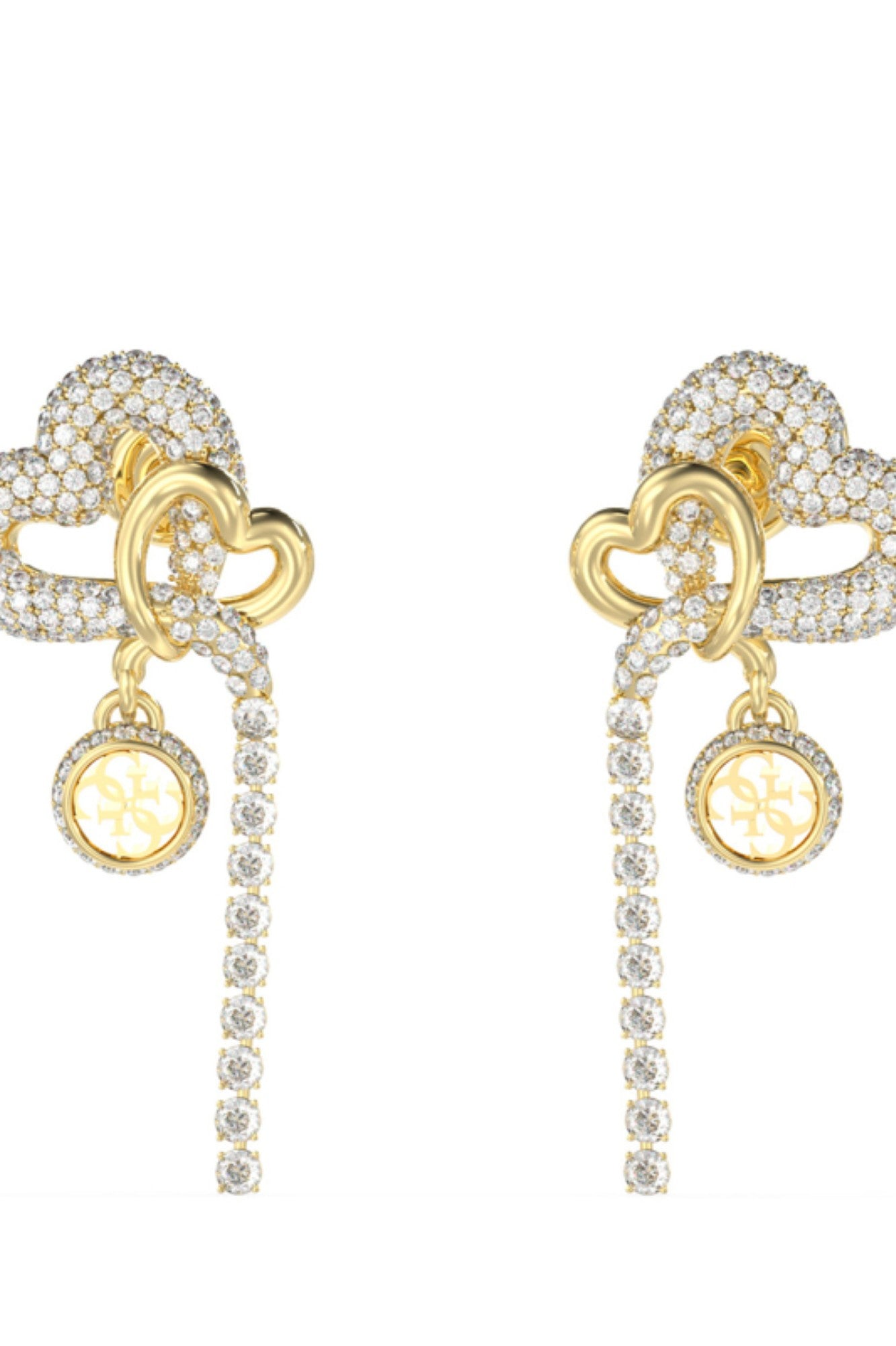 Cercei Guess Love Bites stud lung cu cristale ACCESORII GUESS AURIU ONE 7625826399935