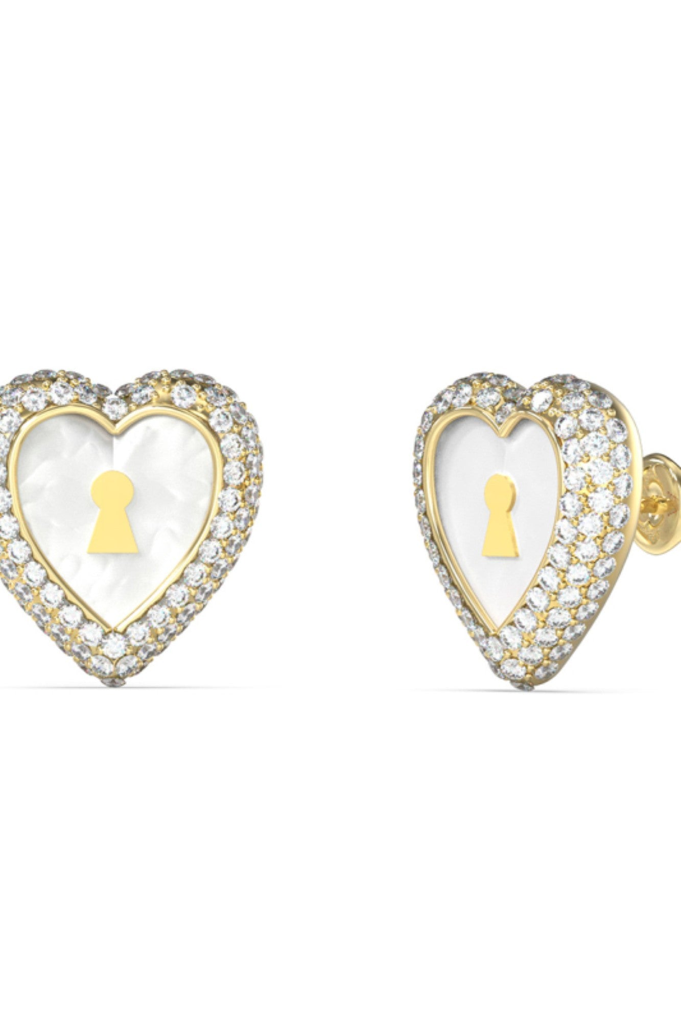 Cercei Guess Love Bites stud cu cristale ACCESORII GUESS AURIU ONE 7625826400341