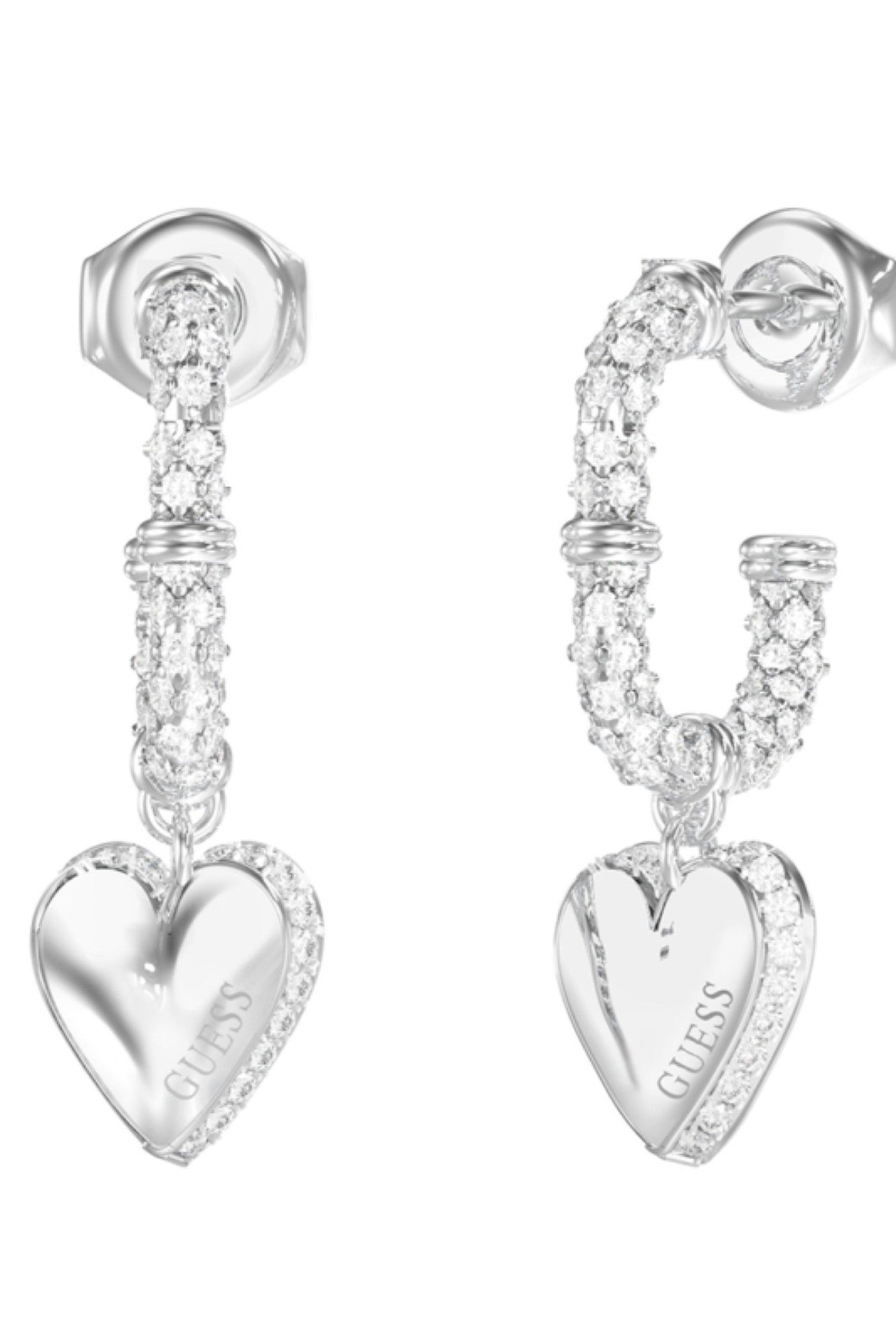 Cercei Guess By Your Side stud lung cu cristale ACCESORII GUESS ARGINTIU ONE 7625826402314