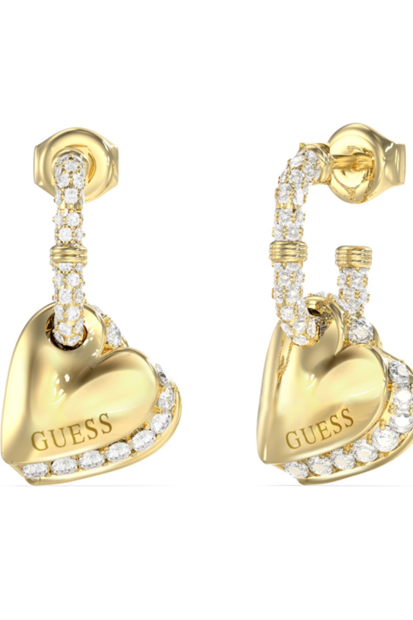 Cercei Guess By Your Side stud lung cu cristale ACCESORII GUESS AURIU ONE 7625826401737
