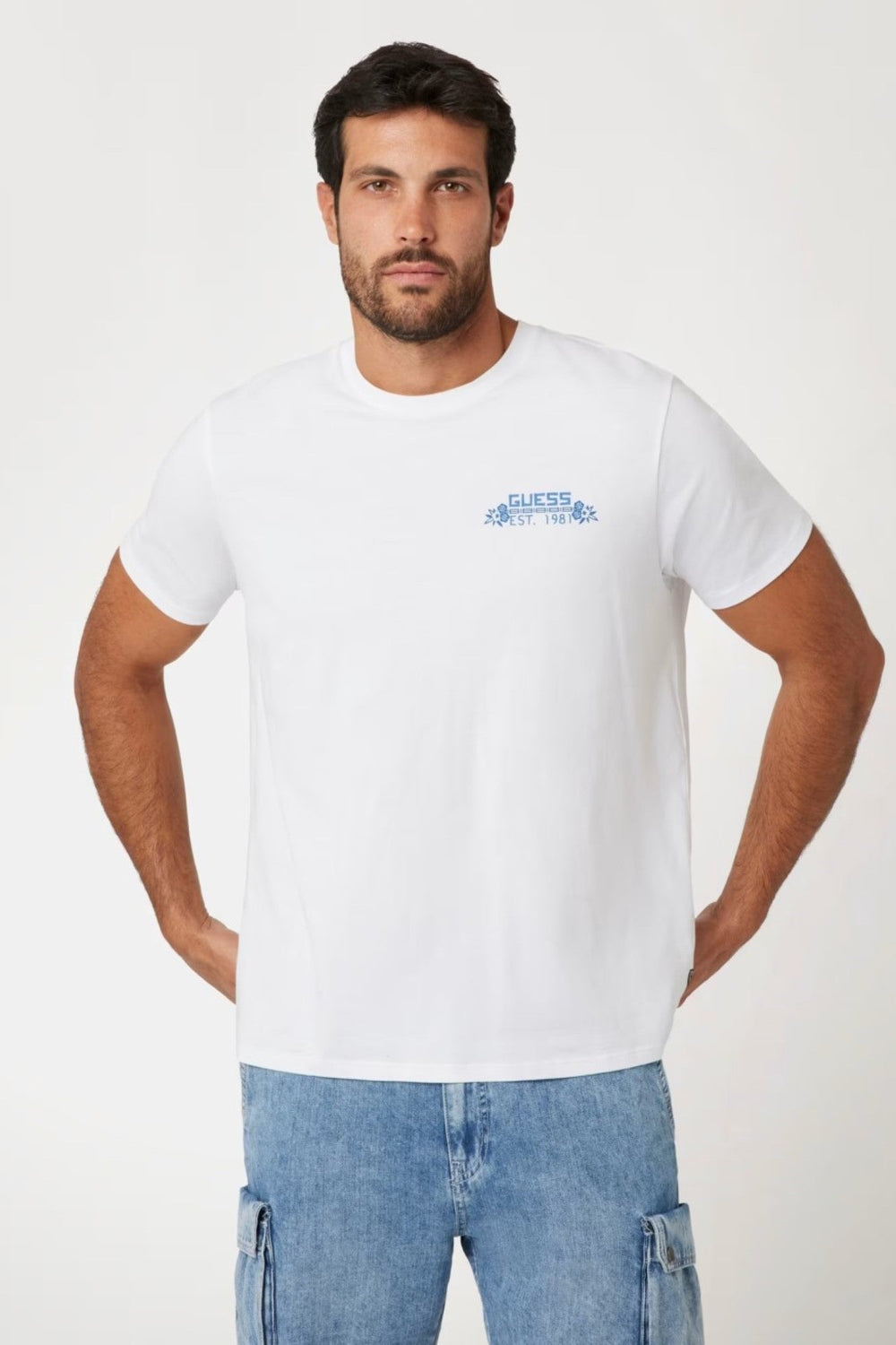 Tricou Print GUESS de Barbati IMBRACAMINTE GUESS Alb XS 761839167190