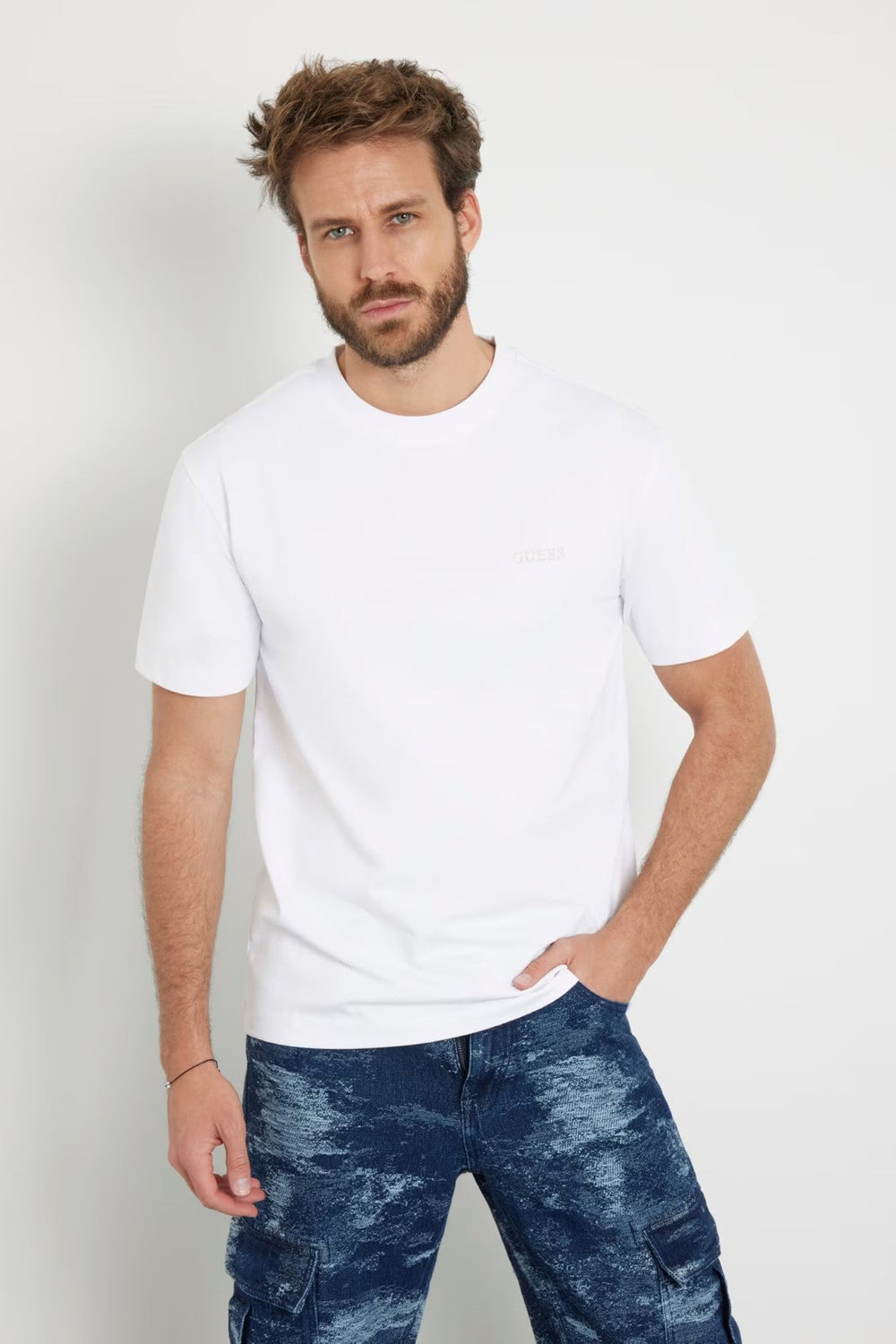 Tricou GUESS casual simplu IMBRACAMINTE GUESS Alb XS 761839136355