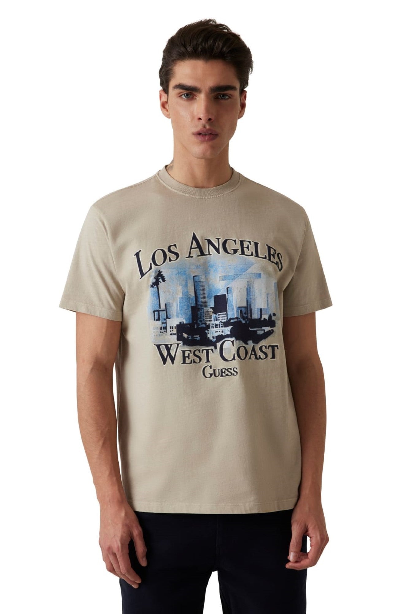 Tricou GUESS de Barbati IMBRACAMINTE GUESS Bej XS 762180606796