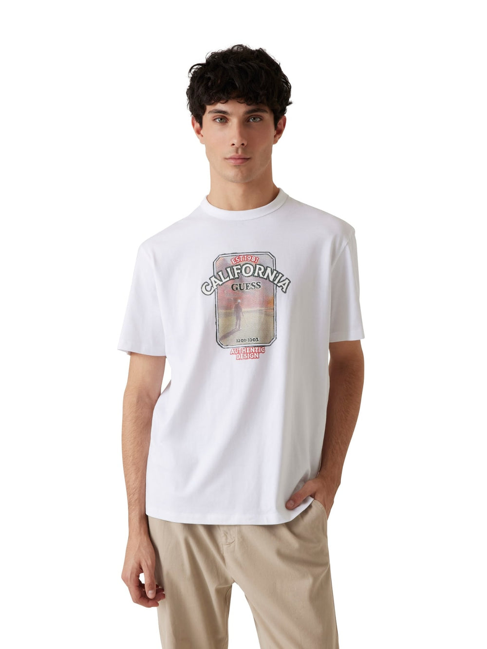 Tricou GUESS de Barbati IMBRACAMINTE GUESS Alb S 762890703451