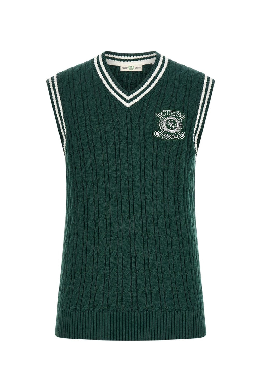 Vesta Guess tricotata model cable-knit IMBRACAMINTE GUESS Verde S 762083798685