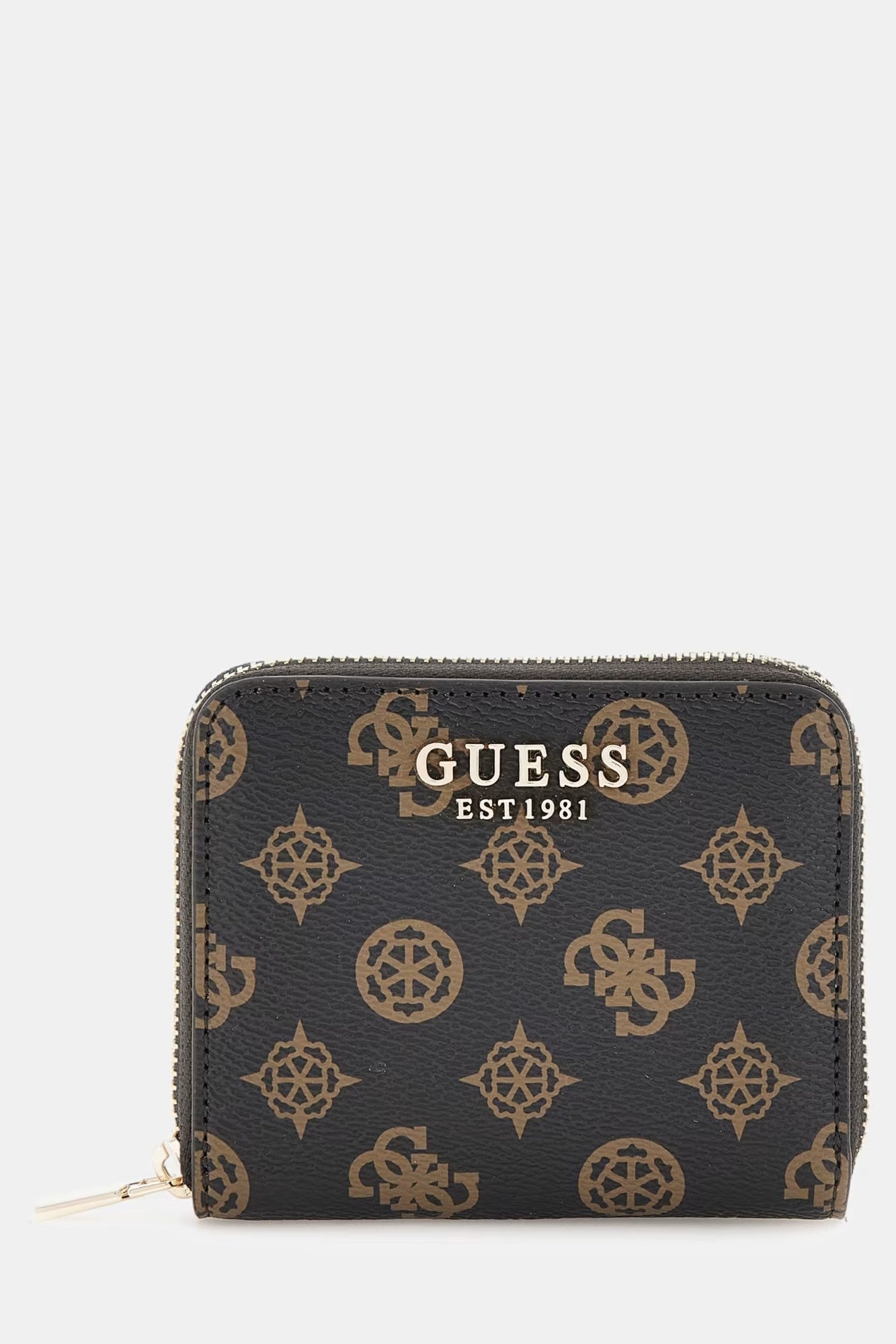 Mini Portofel GUESS cu print logo si inchidere prin fermoar ACCESORII GUESS Negru One 190231712848