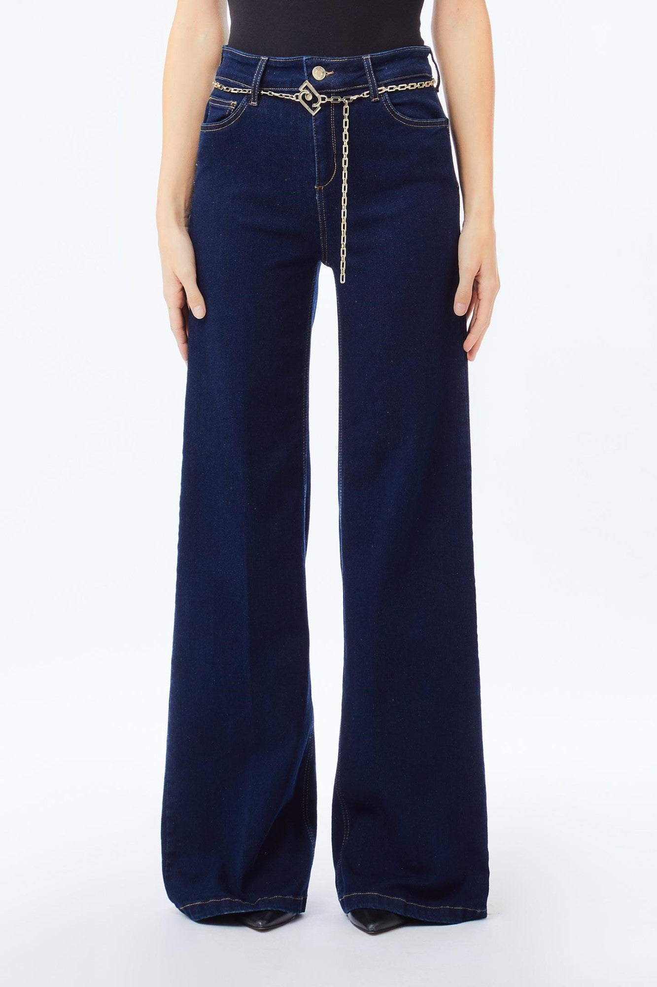 Pantaloni Denim Evazati LIU JO de Dama IMBRACAMINTE LIUJO Albastru 24 805952412061