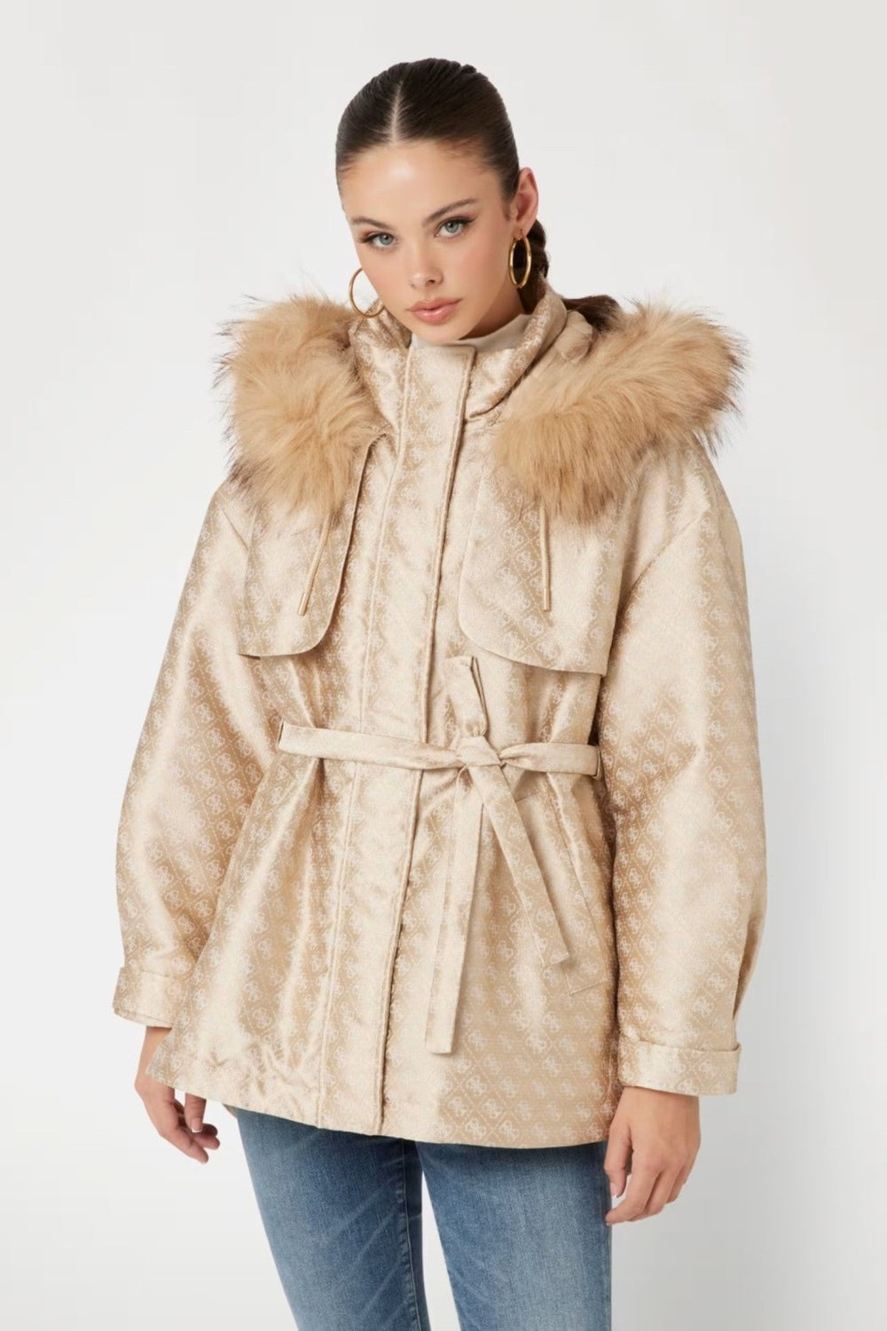 Geaca Parka GUESS de Dama IMBRACAMINTE GUESS Bej XS 762540853961