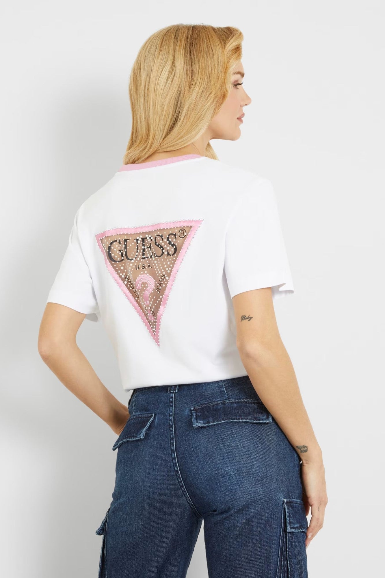 Tricou GUESS de dama IMBRACAMINTE GUESS Alb S 762610124663