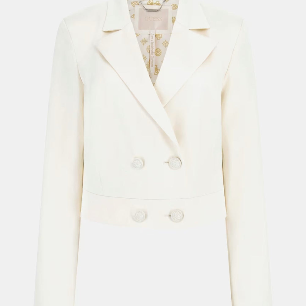 
                      
                        Sacou GUESS De Dama Din Satin Cu Rever Adanc Si Inchidere Prin Nasturi IMBRACAMINTE GUESS   
                      
                    