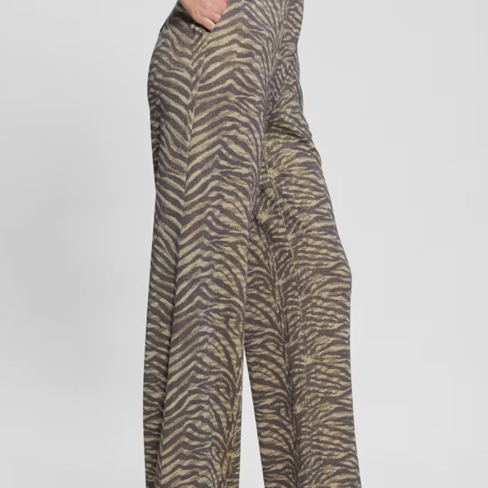 
                      
                        Pantaloni evazati GUESS cu imprimeu zebra si talie inalta IMBRACAMINTE GUESS   
                      
                    