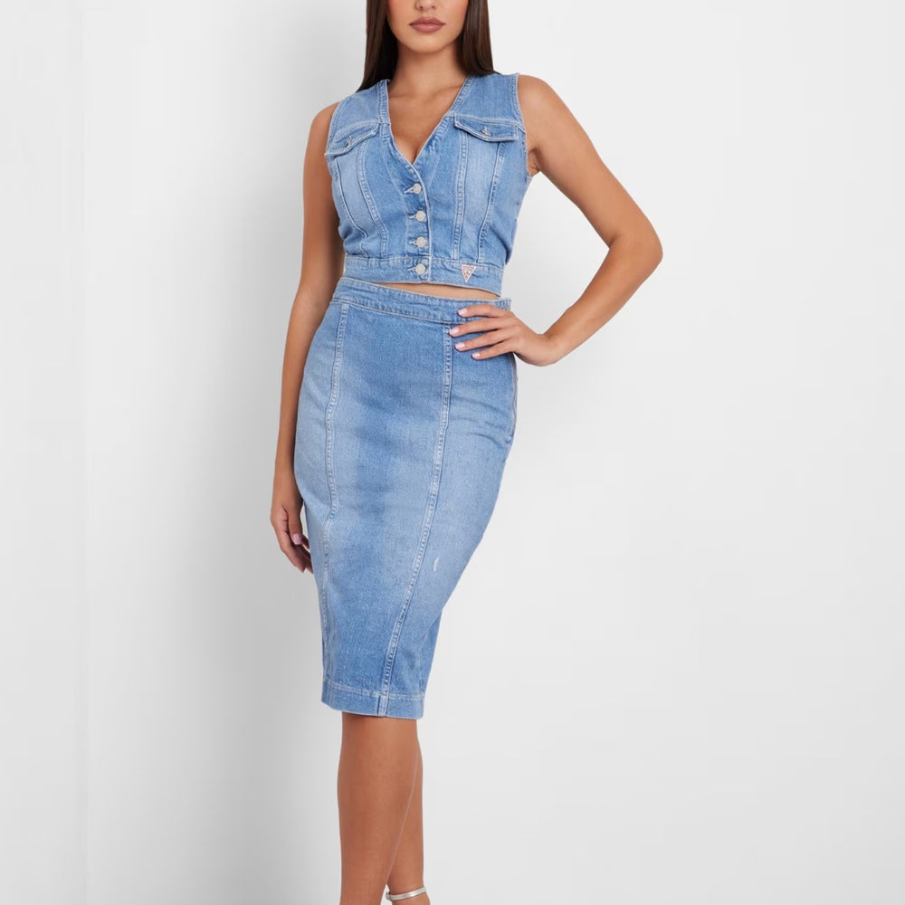 
                      
                        Vesta scurta denim GUESS cu nasturi IMBRACAMINTE GUESS   
                      
                    