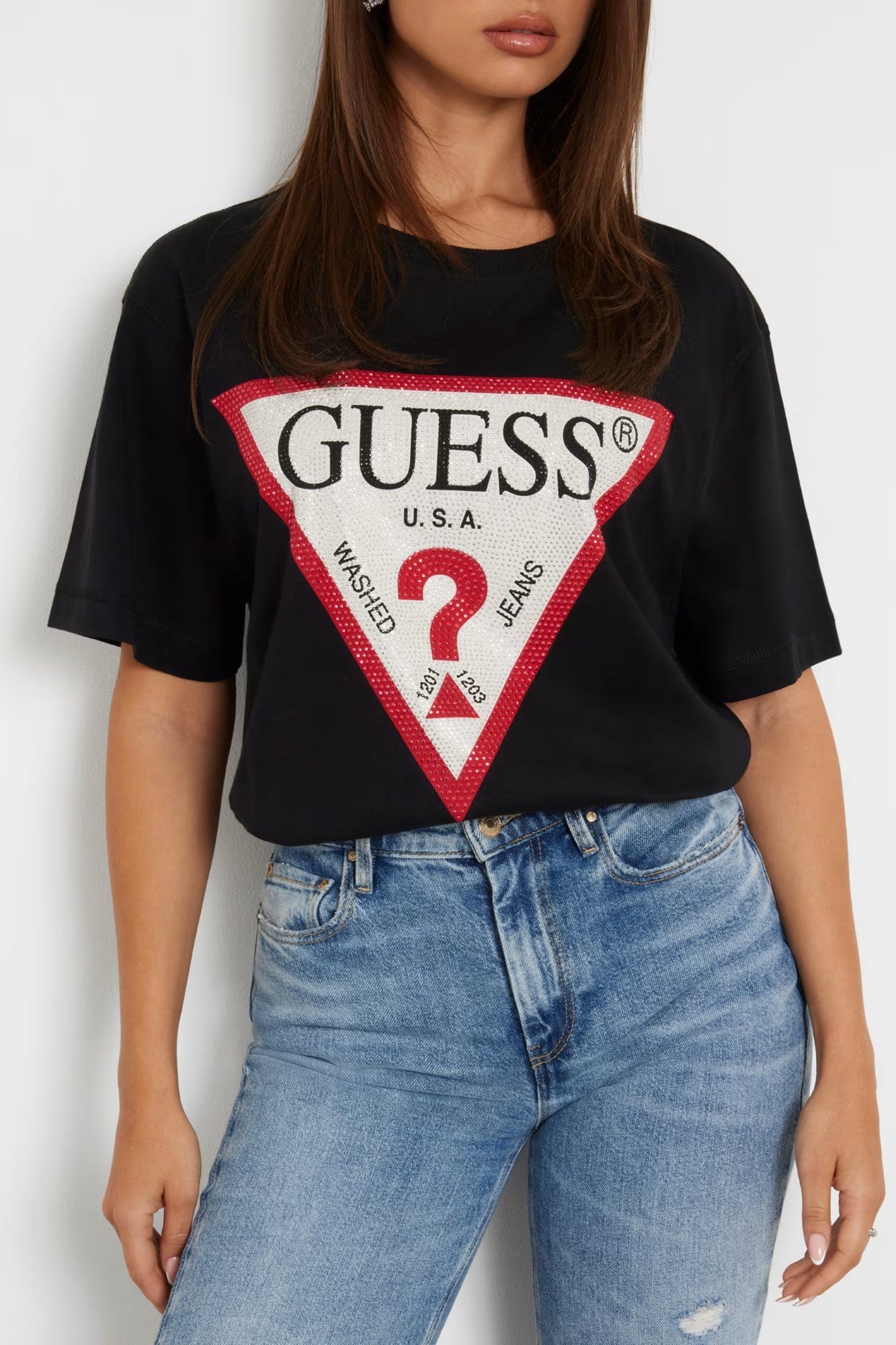 Tricou GUESS negru IMBRACAMINTE GUESS   