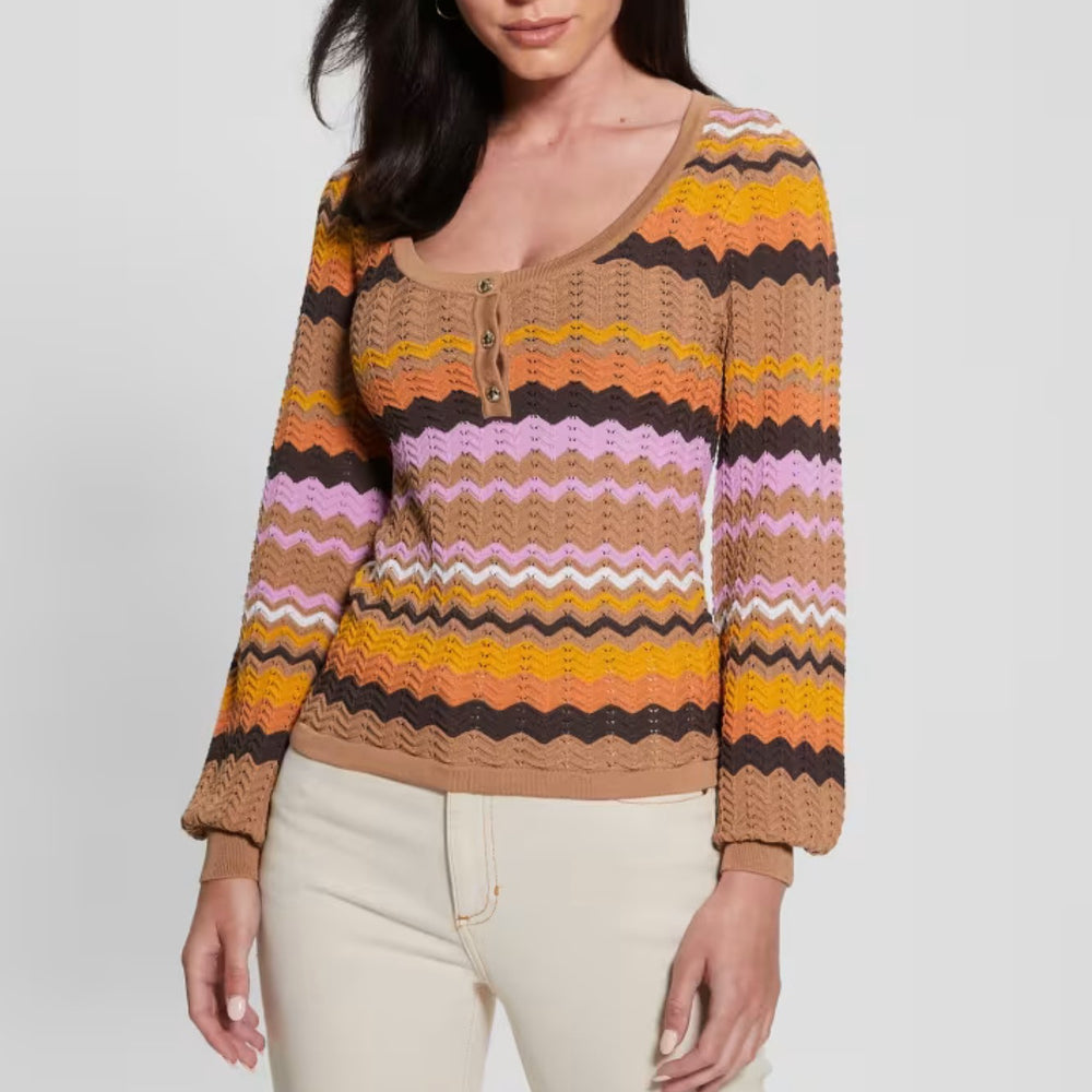 
                      
                        Pulover GUESS multicolor cu model zigzag si nasturi IMBRACAMINTE GUESS   
                      
                    