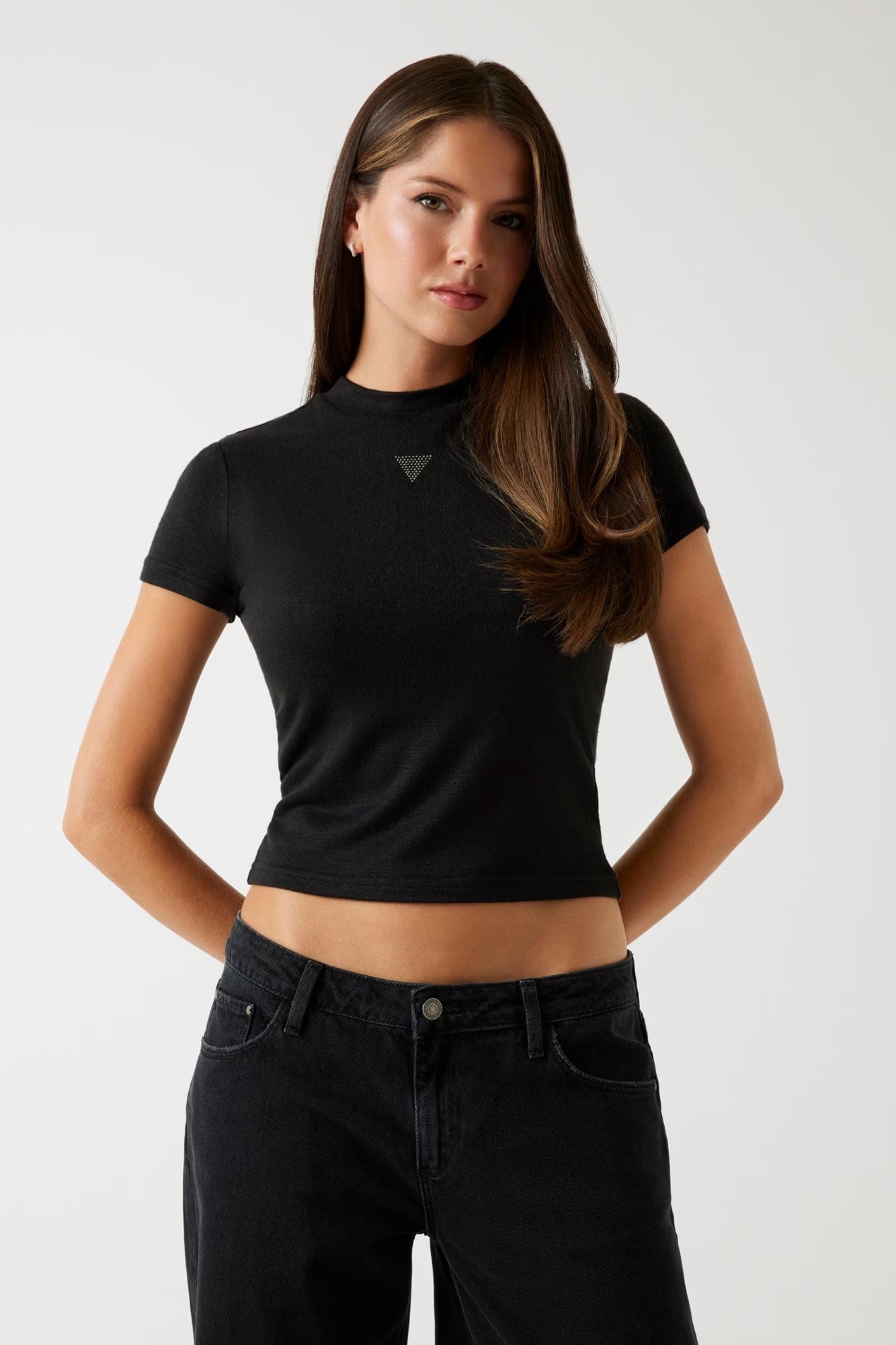 Top GUESS de dama IMBRACAMINTE GUESS Negru XS 762180612832