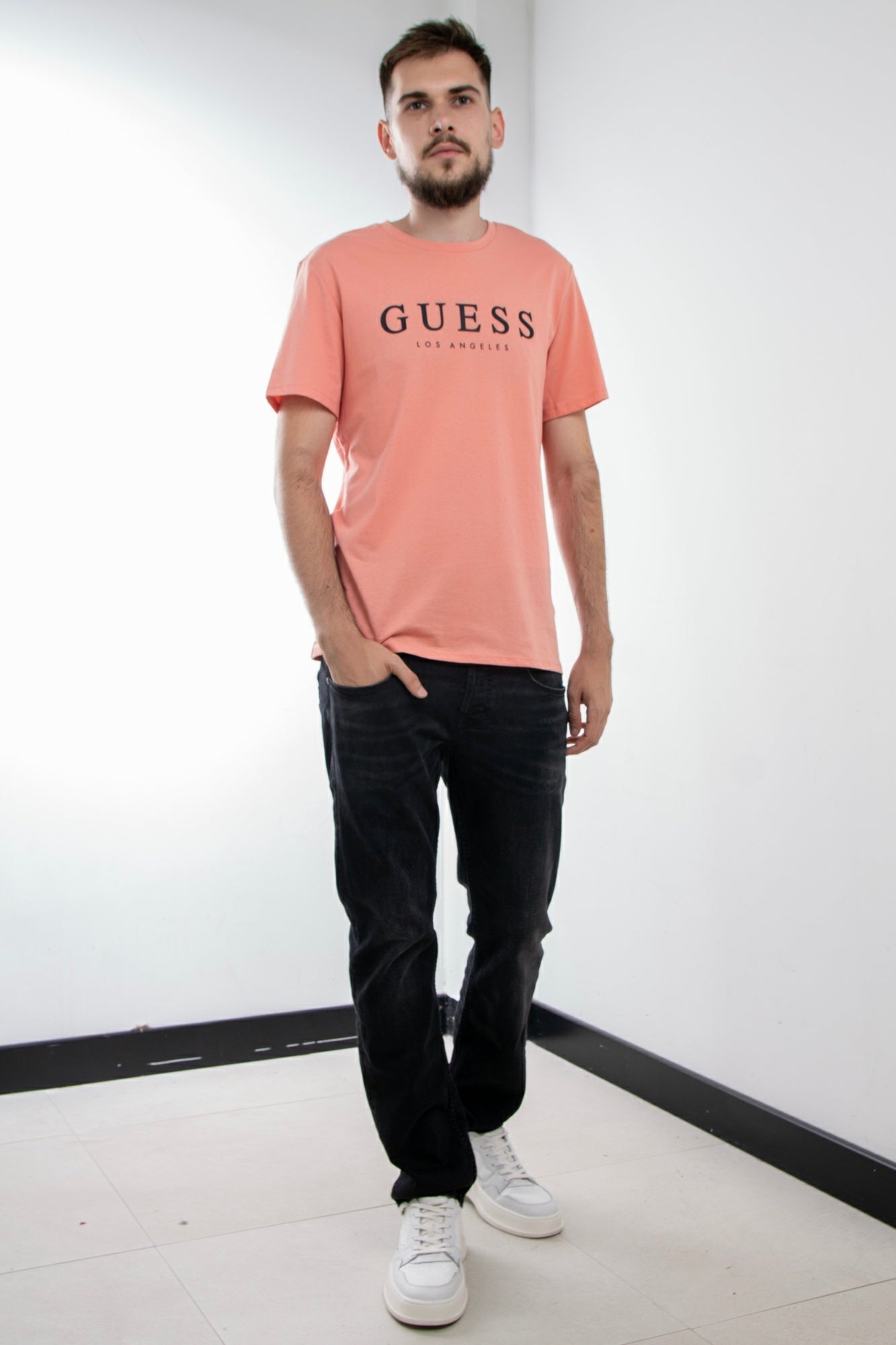 Tricou GUESS cu logo frontal IMBRACAMINTE GUESS Portocaliu M 761839173092