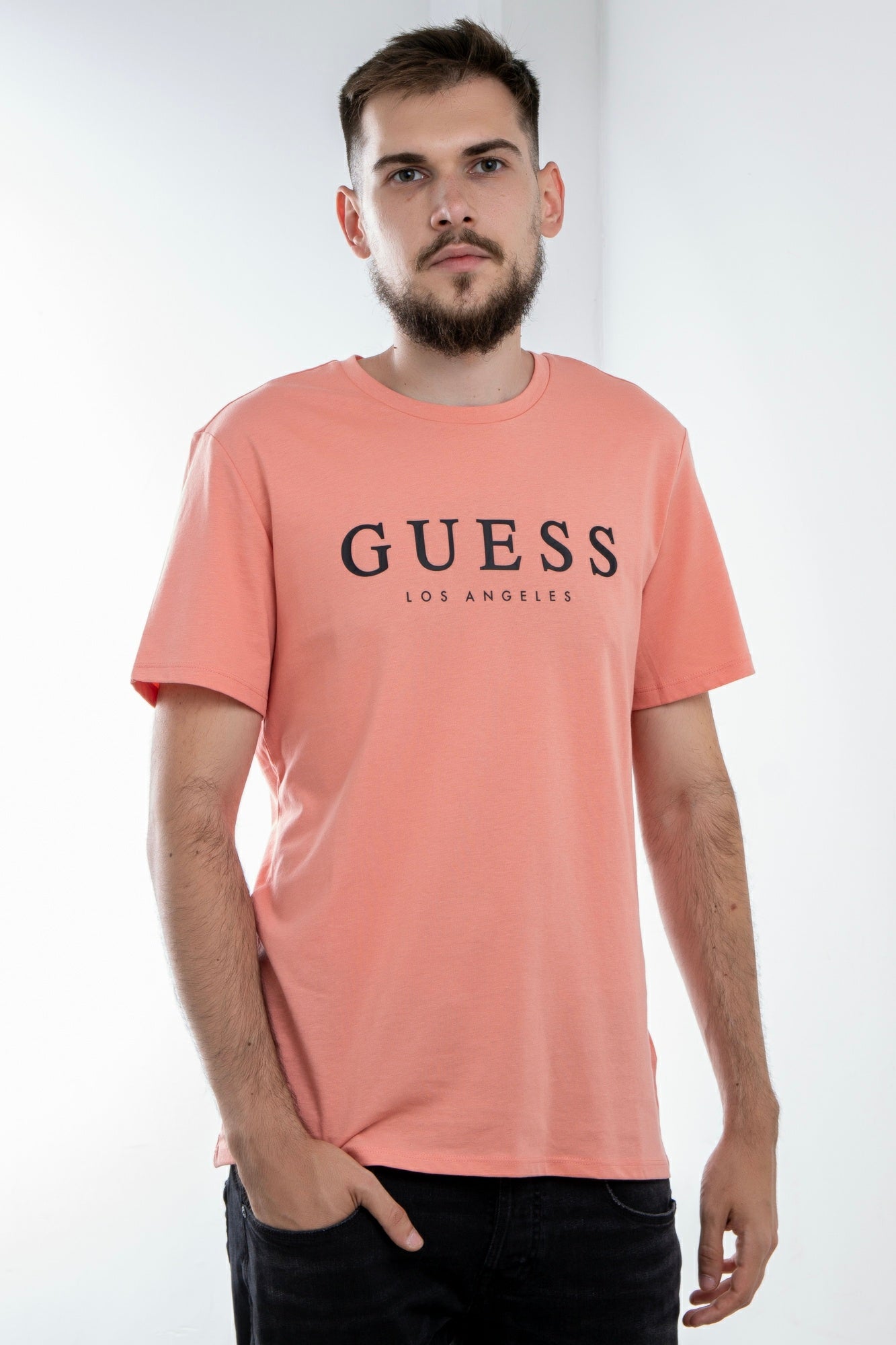 Tricou GUESS cu logo frontal IMBRACAMINTE GUESS Portocaliu XS 761839173090