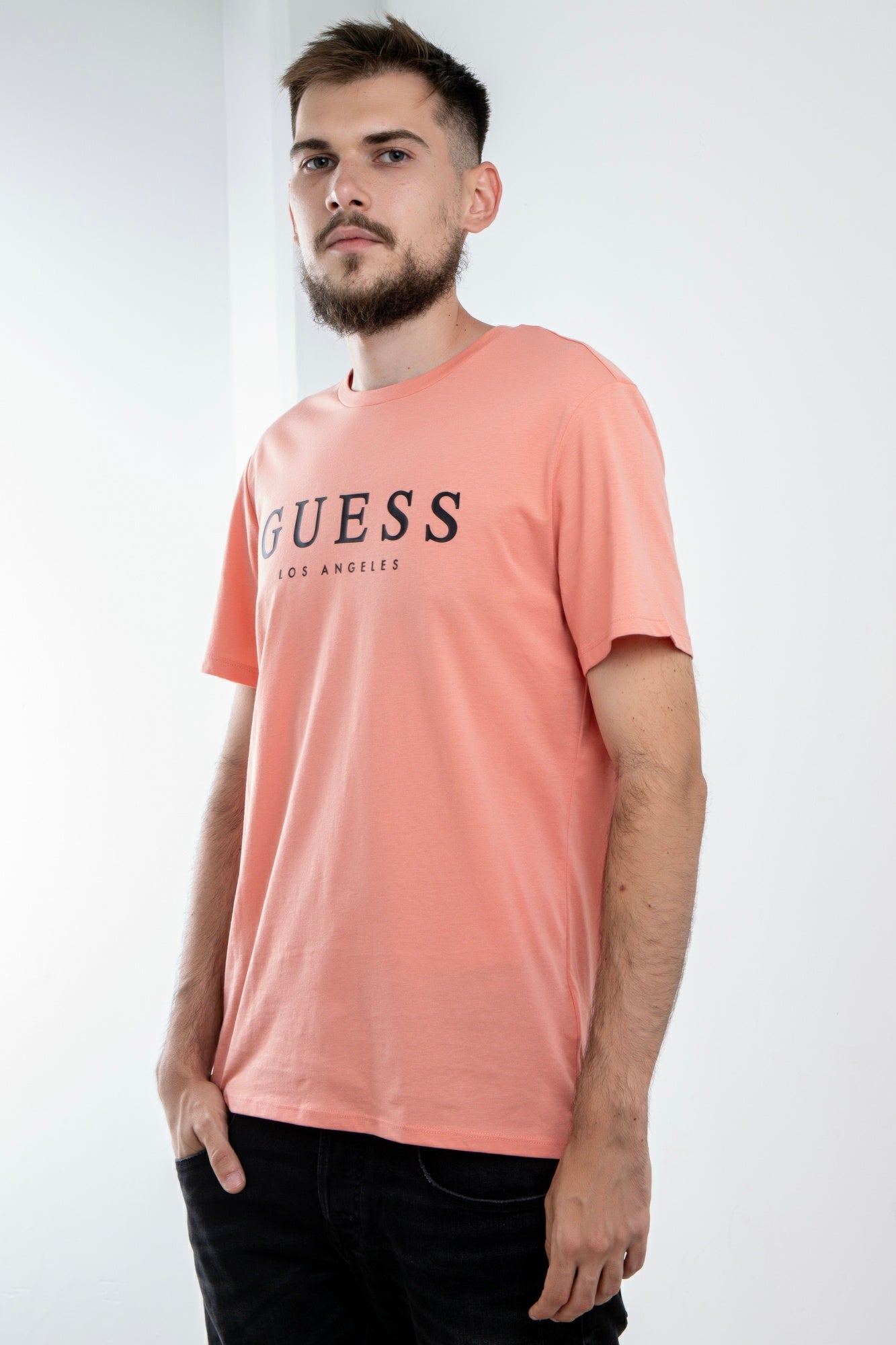 Tricou GUESS cu logo frontal IMBRACAMINTE GUESS Portocaliu L 761839173093