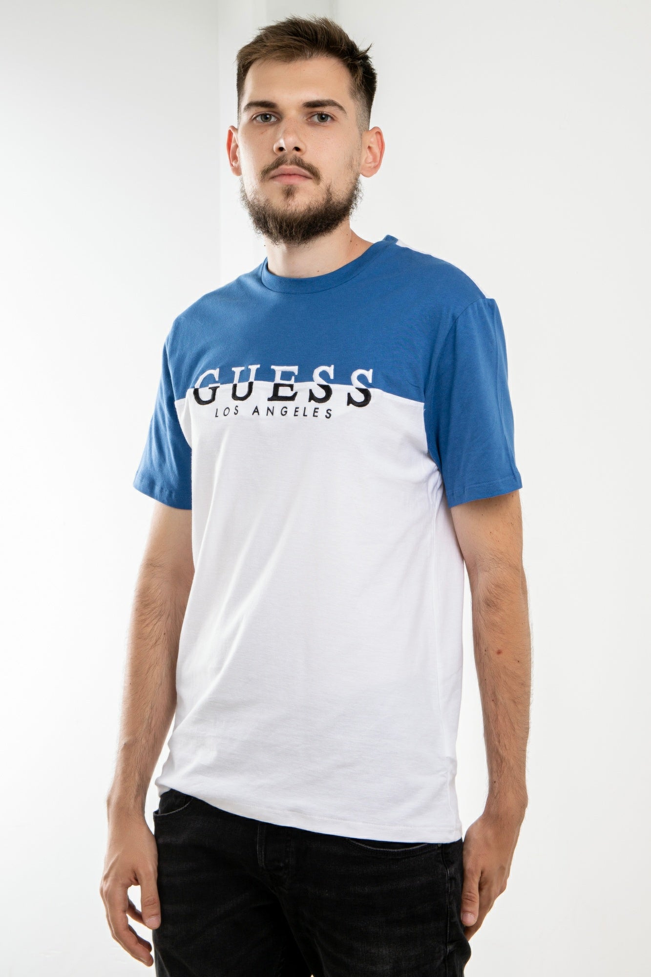 Tricou GUESS cu logo frontal IMBRACAMINTE GUESS Alb XS 761839173154