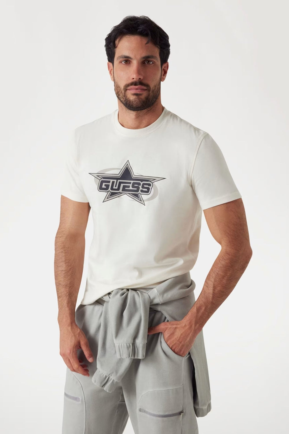 Tricou GUESS de Barbati IMBRACAMINTE GUESS Alb S 762083783191