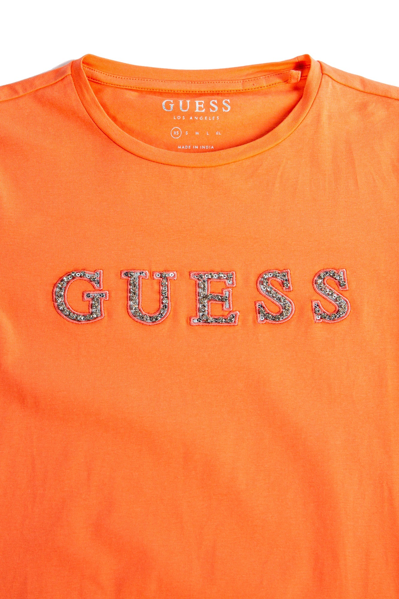 Tricou DAMA GUESS cu guler rotund si logo IMBRACAMINTE GUESS   