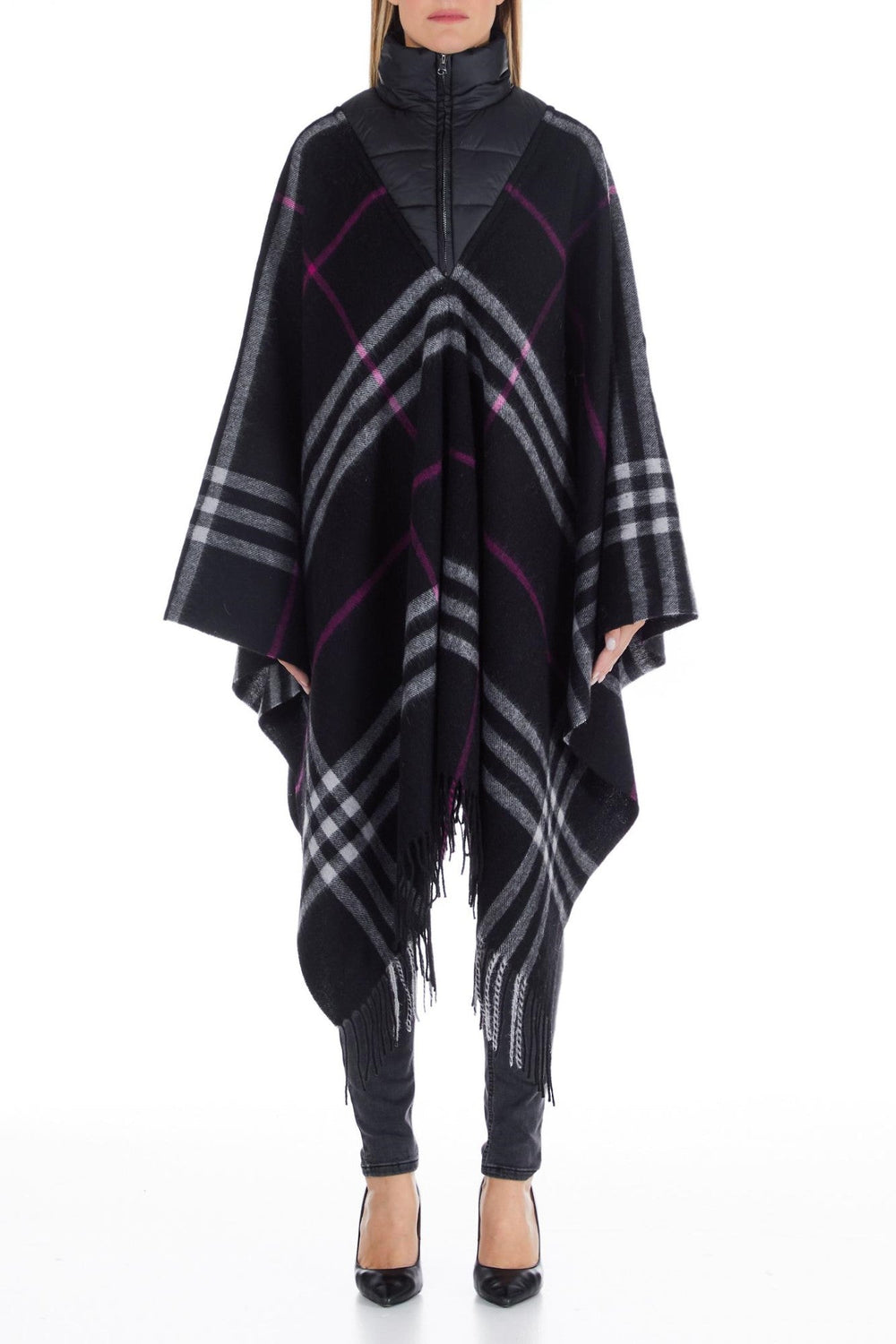 Poncho Dama LIU JO lejer cu franjuri ESARFE SI FULARE LIU JO Negru ONE 8055130696960
