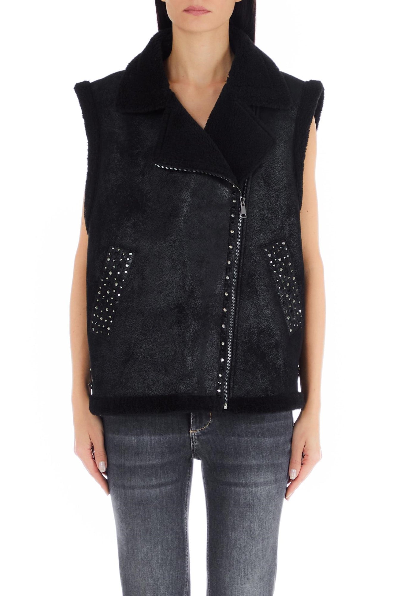 Vesta Dama LIU JO cu strasuri ACCESORII LIU JO Negru ONE 8055130689061