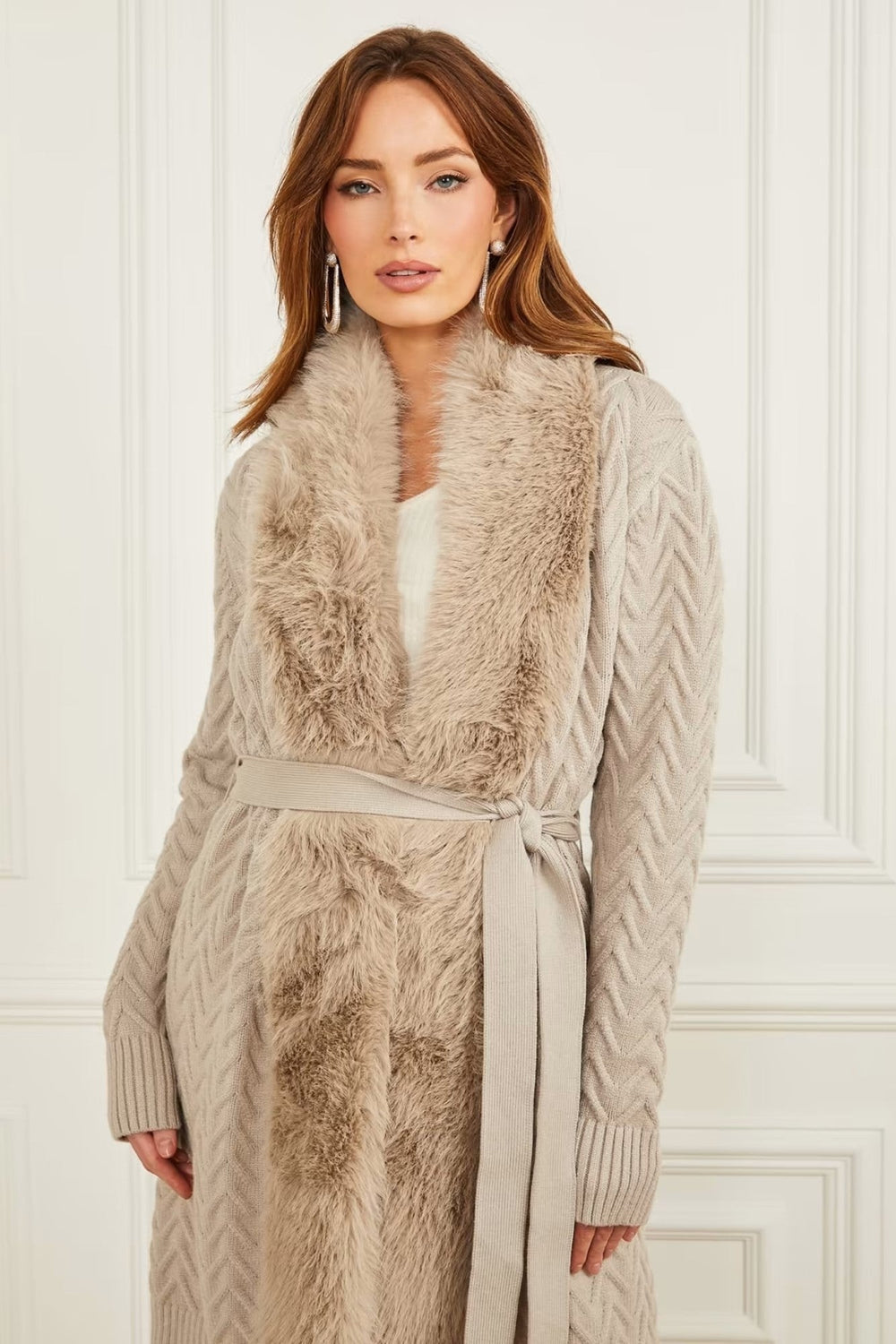 Trench Dama MARCIANO by GUESS Cu Blana Artificiala IMBRACAMINTE MARCIANO Bej XS 7624926252966
