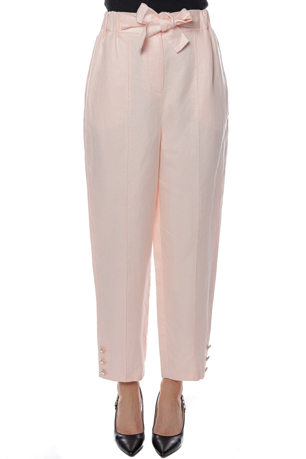 Pantaloni eleganti din lyocell si in UB103GGB079709Z PANTALONI MARCIANO Roz 38 7622078200514