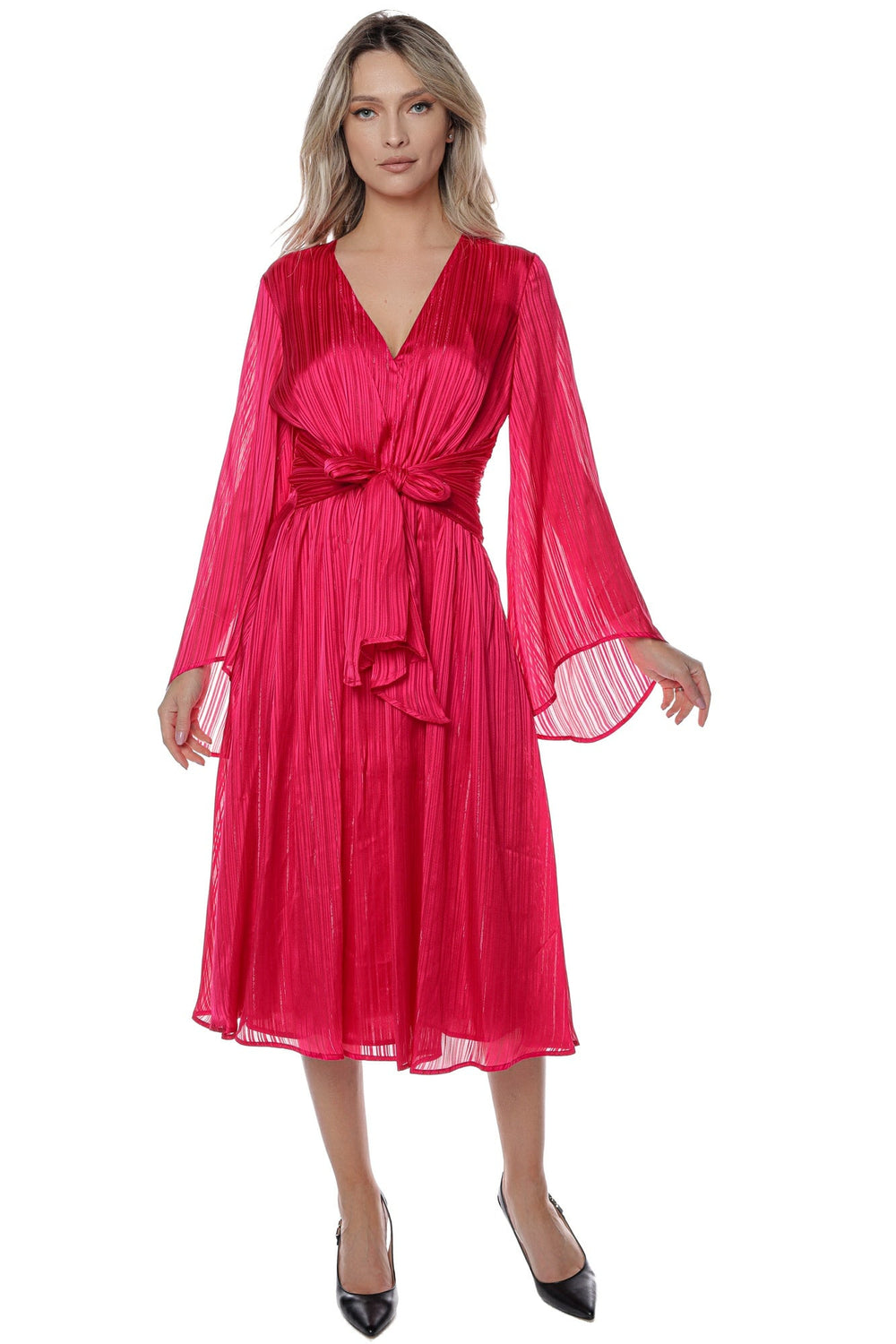 Rochie eleganta cu maneci lungi si decolteu in V UB103GGK849875Z ROCHII MARCIANO Roz 38 7622078034577