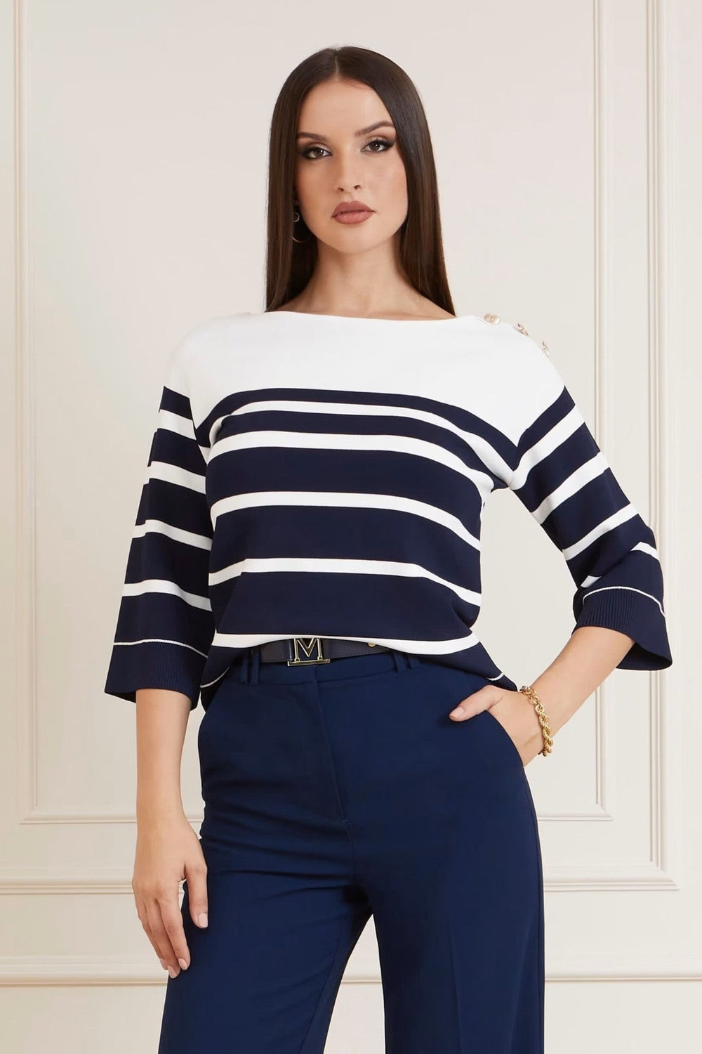 Pulover De Dama MARCIANO By GUESS Cu Maneca Trei Sferturi IMBRACAMINTE MARCIANO Albastru XS 762492655455