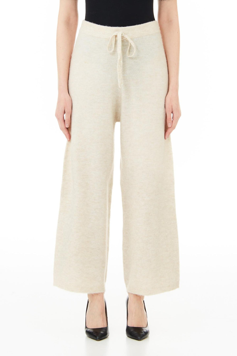 Pantaloni LIU JO de dama cu snur si evazati IMBRACAMINTE LIU JO Alb XS 805494413847